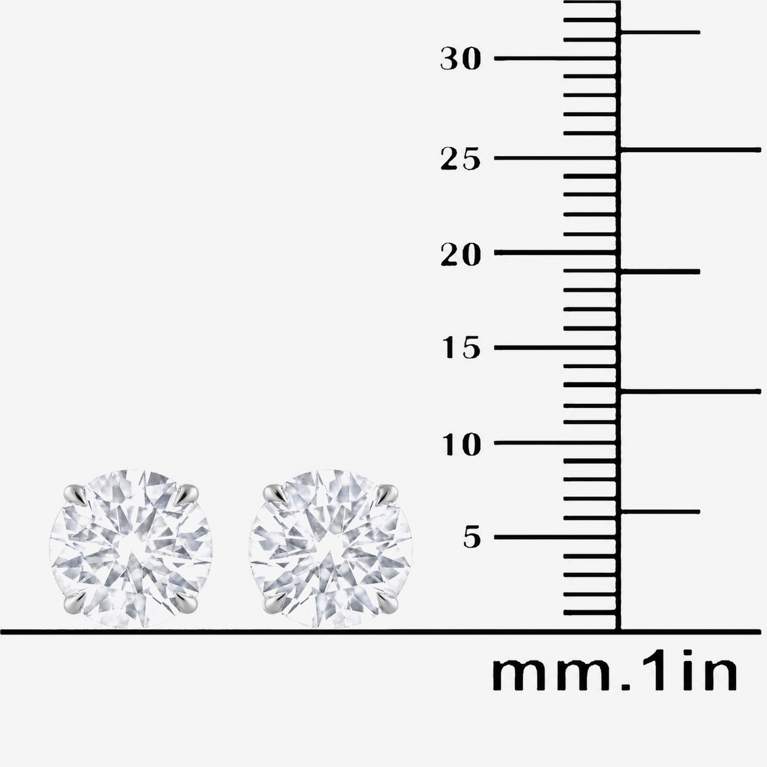 (G / Si1-Si2) 5 CT. T.W. Lab Grown White Diamond 10K Gold 8.7mm Round Stud Earrings