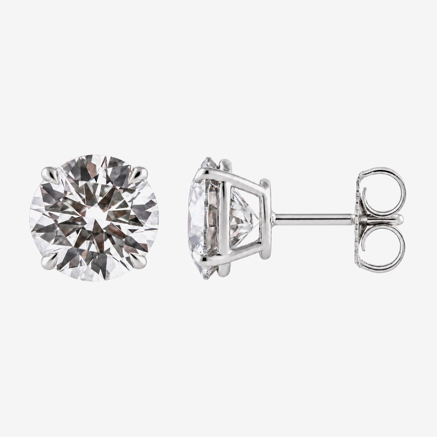 (G / Si1-Si2) 5 CT. T.W. Lab Grown White Diamond 10K Gold 8.7mm Round Stud Earrings