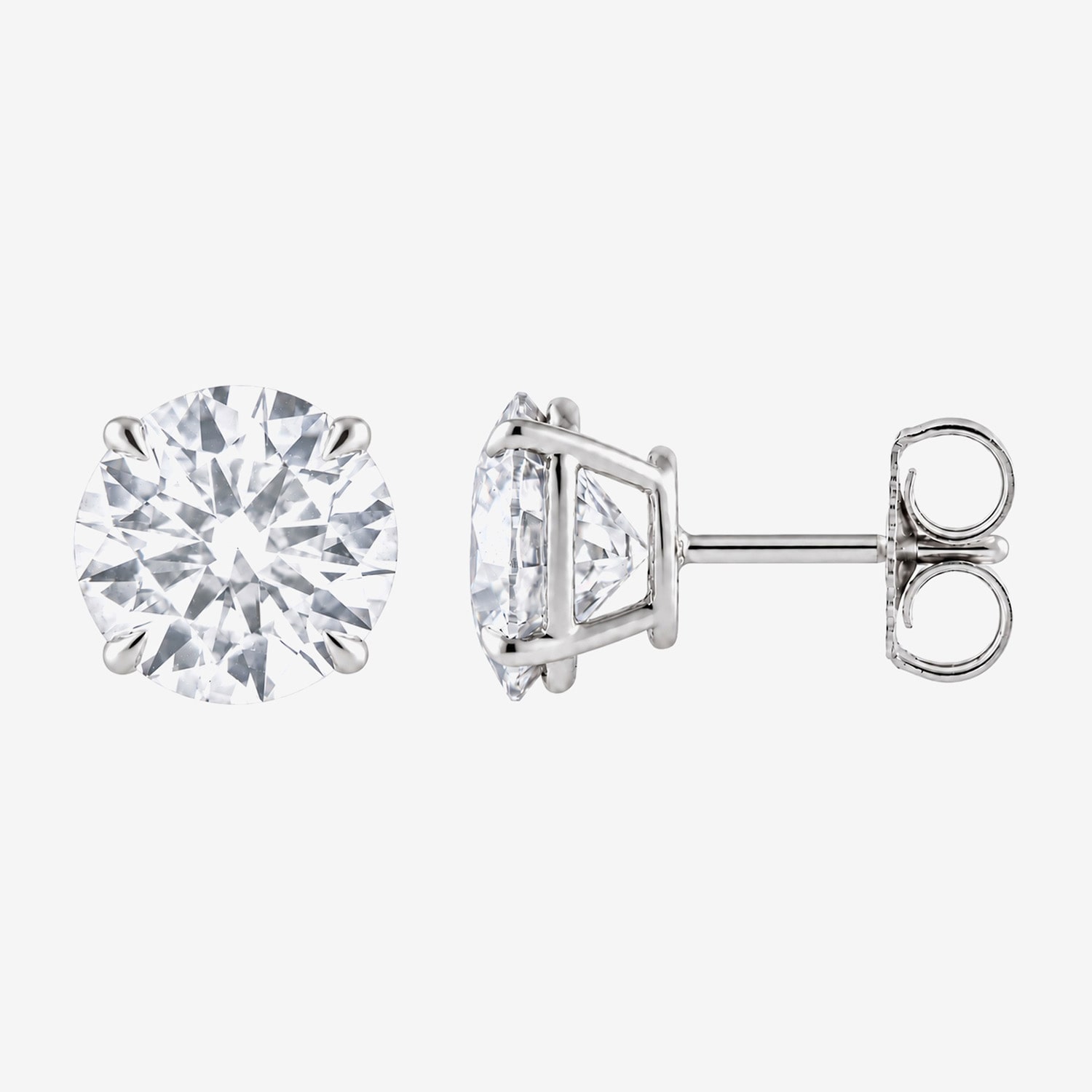 (G / Si1-Si2) 5 CT. T.W. Lab Grown White Diamond 10K Gold 8.7mm Round Stud Earrings