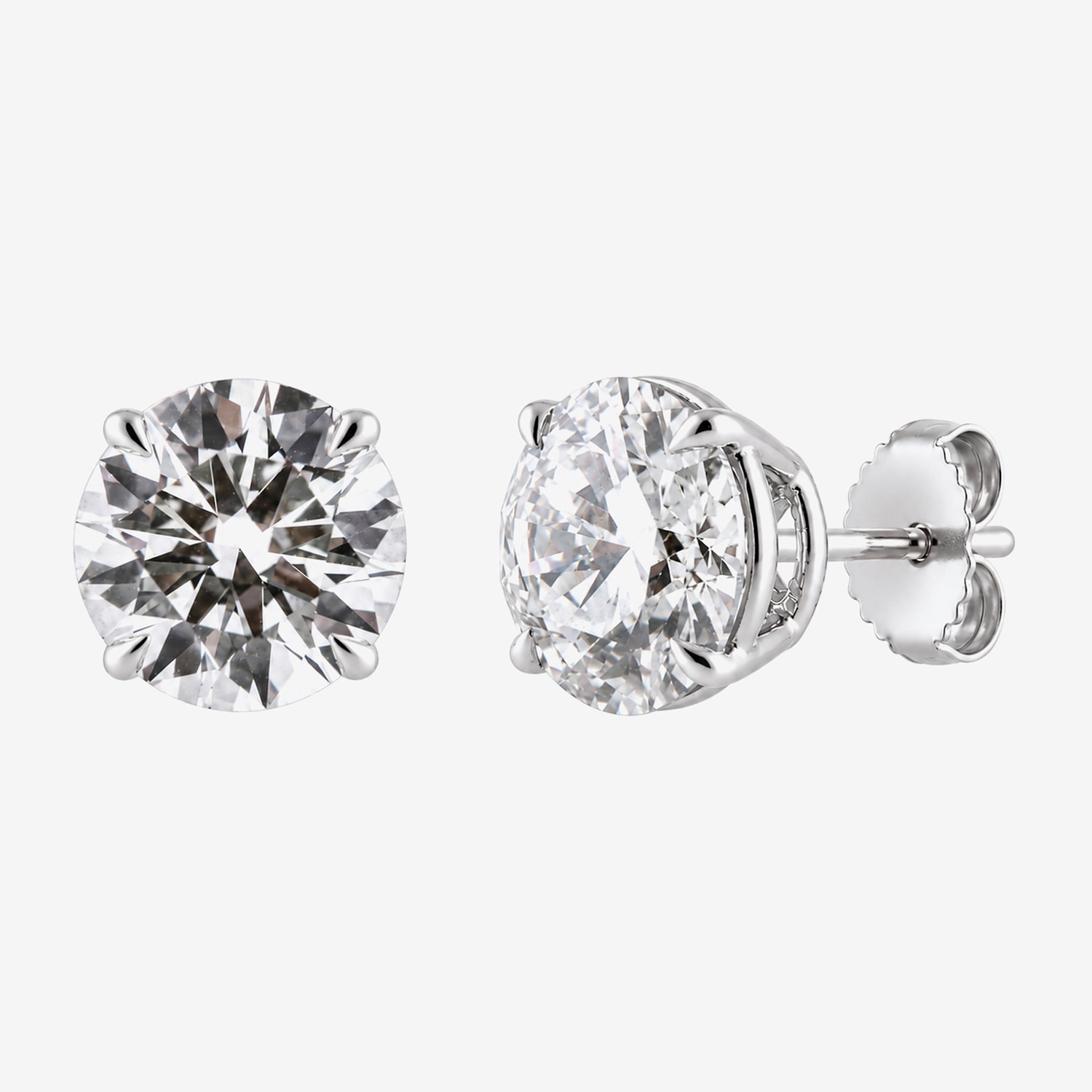 (G / Si1-Si2) 5 CT. T.W. Lab Grown White Diamond 10K Gold 8.7mm Round Stud Earrings