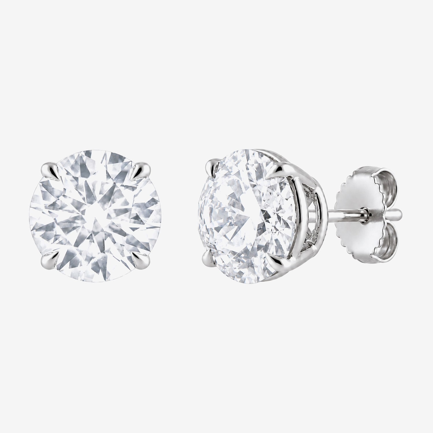 (G / Si1-Si2) 5 CT. T.W. Lab Grown White Diamond 10K Gold 8.7mm Round Stud Earrings