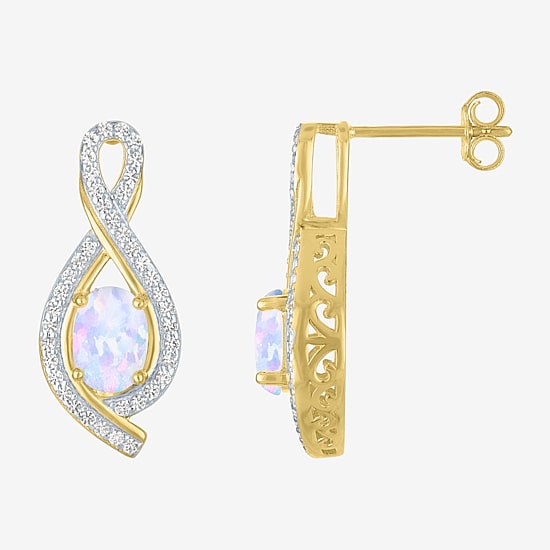 Gemstone 14K Gold Over Brass Oval Jewelry 2pc Set