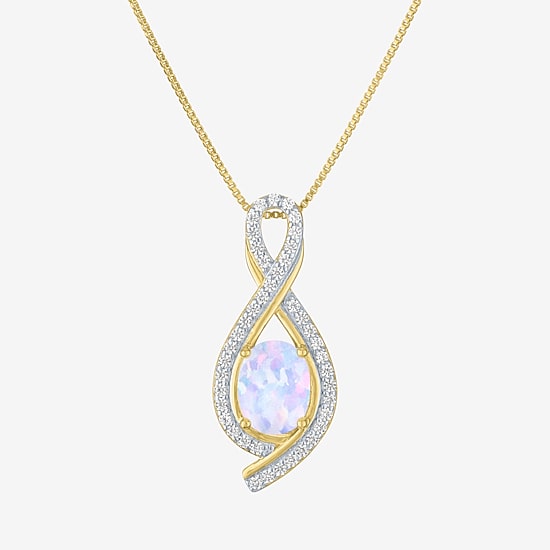 Gemstone 14K Gold Over Brass Oval Jewelry 2pc Set