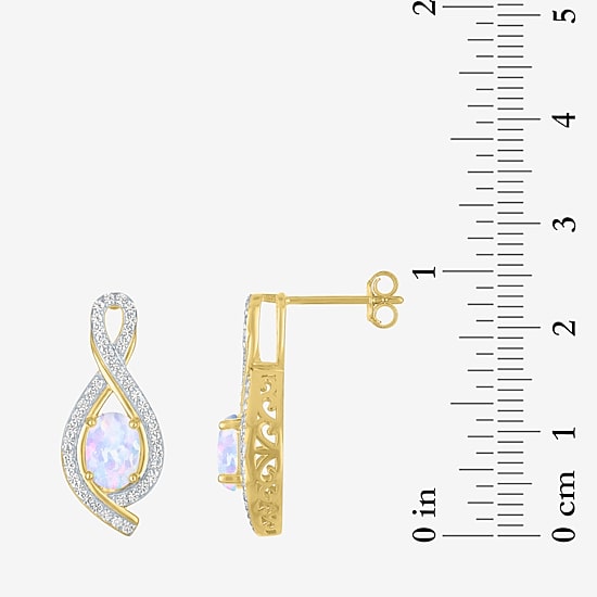 Gemstone 14K Gold Over Brass Oval Jewelry 2pc Set