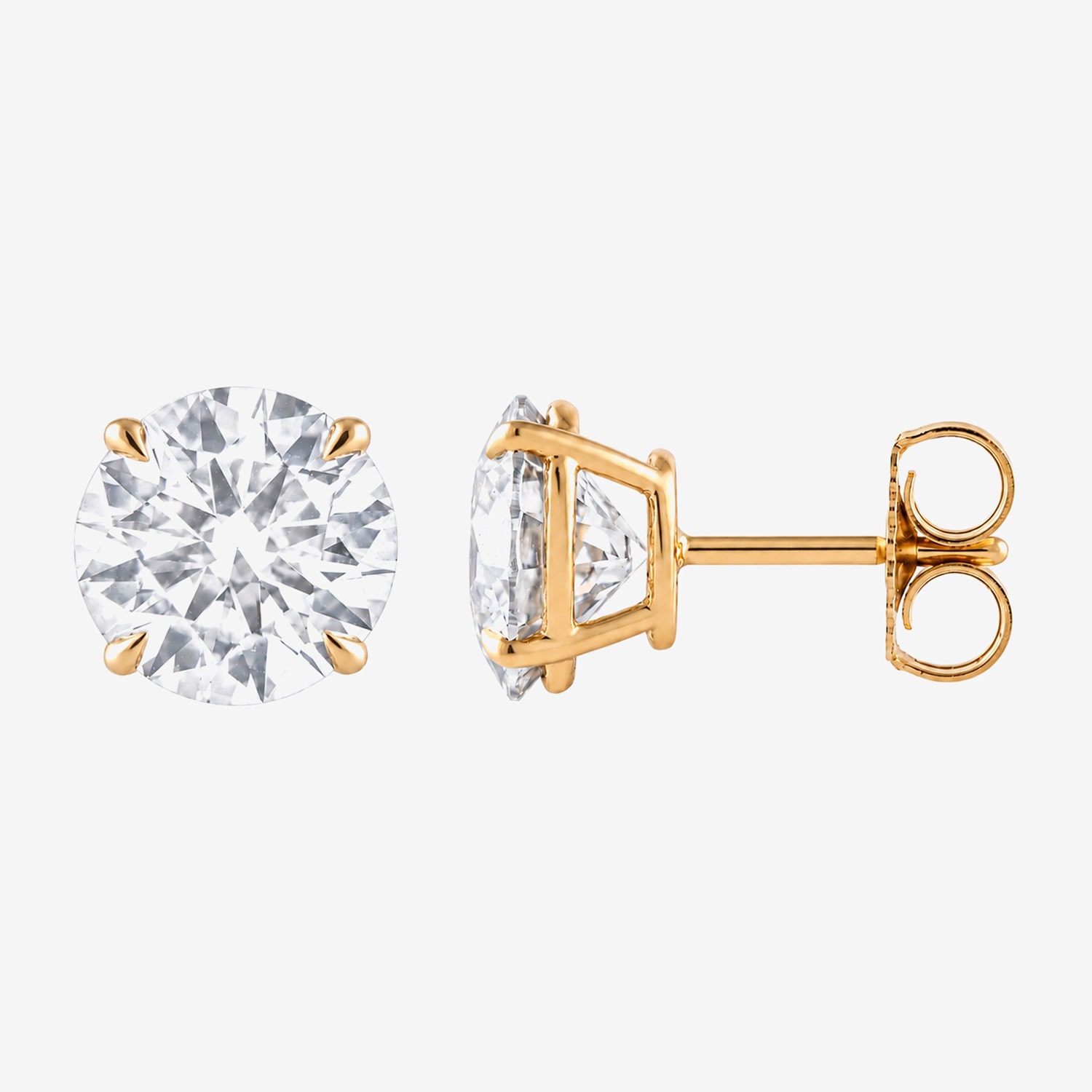 (I / Si2) 4 CT. T.W. Lab Grown White Diamond Sterling Silver 8.3mm Round Stud Earrings