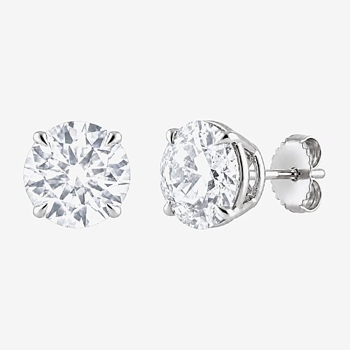 (I / Si2) 4 CT. T.W. Lab Grown White Diamond Sterling Silver 8.3mm Round Stud Earrings, One Size, White