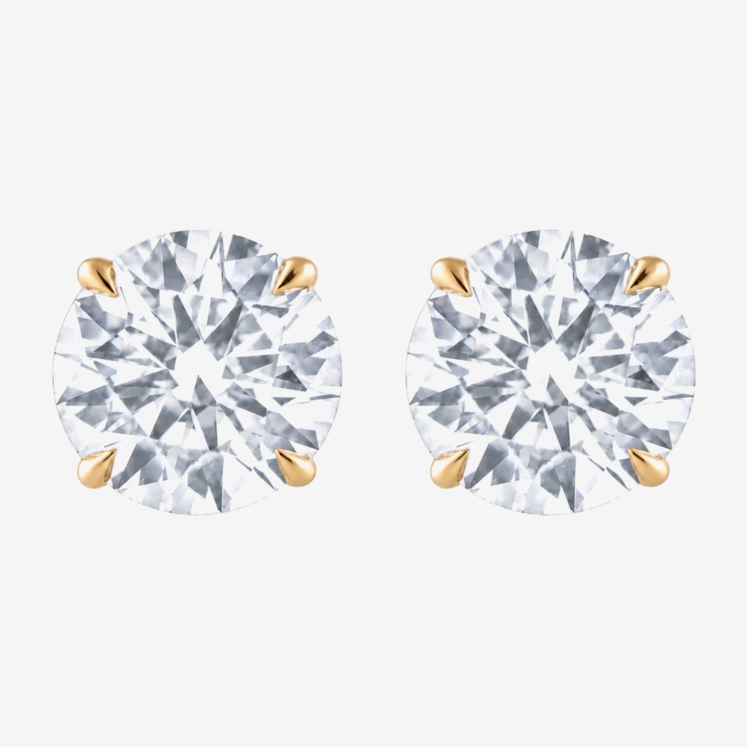 (I / Si2) 4 CT. T.W. Lab Grown White Diamond Sterling Silver 8.3mm Round Stud Earrings