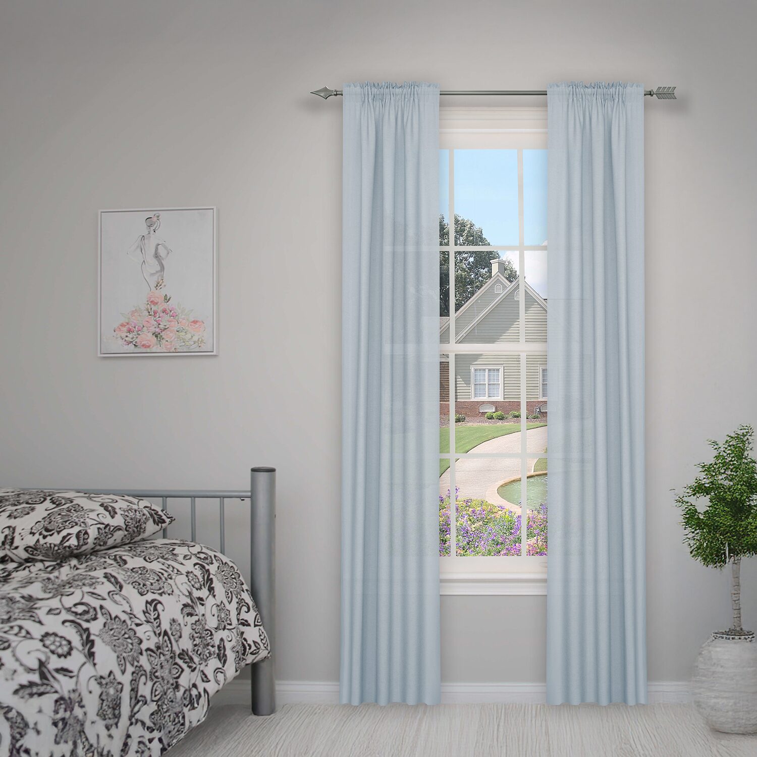 Lumi Home Furnishings 3/4 IN Adjustable Curtain Rod