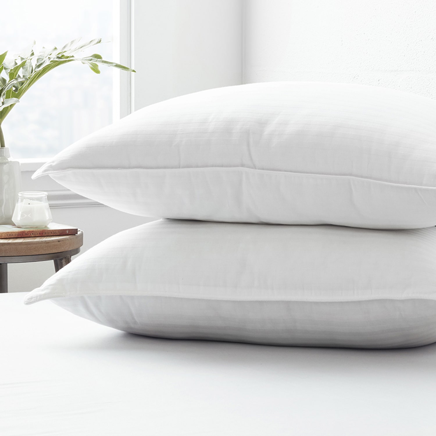 Casual Comfort 2-Pack Plush Down-Alternative Cooling Gel Fiber Bed Pillow Set