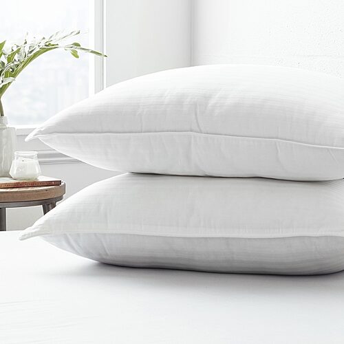Casual Comfort 2-Pack Plush Down-Alternative Cooling Gel Fiber Bed Pillow Set, One Size, White
