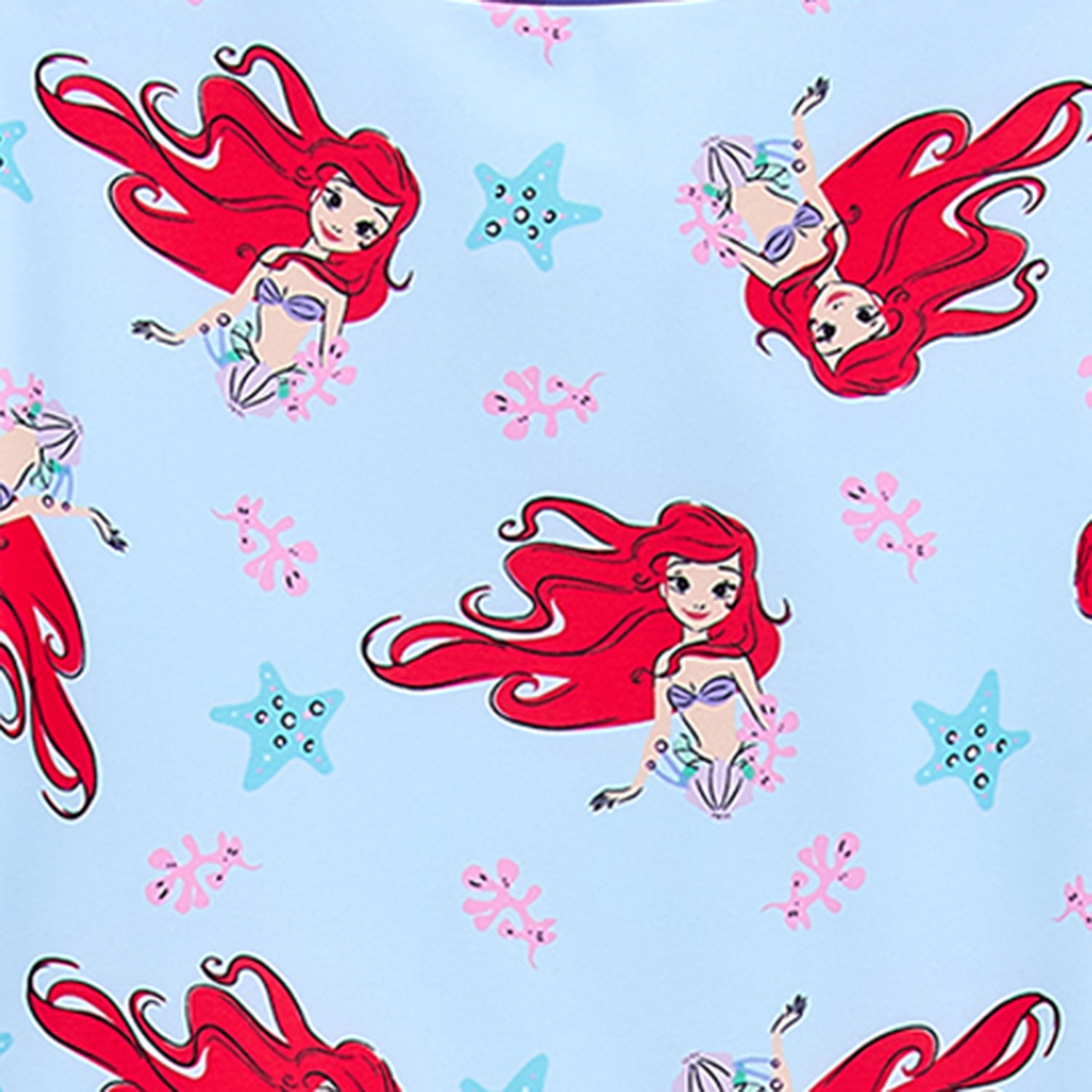 Disney Collection Little & Big Kid Girls Princess The Mermaid Long Sleeve One Piece Swimsuit