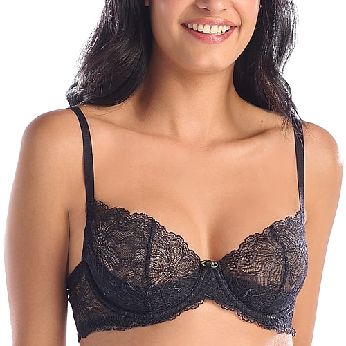 Ilusion Womens Light Support Demi Bra 70207 In Black