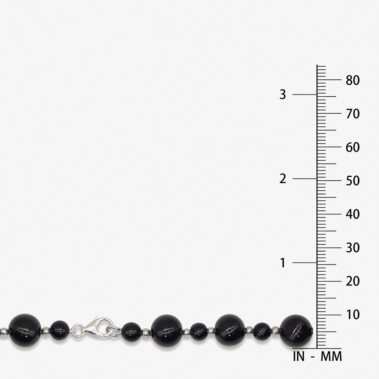 Limited Quantities! Womens Black Onyx Sterling Silver Beaded Necklace