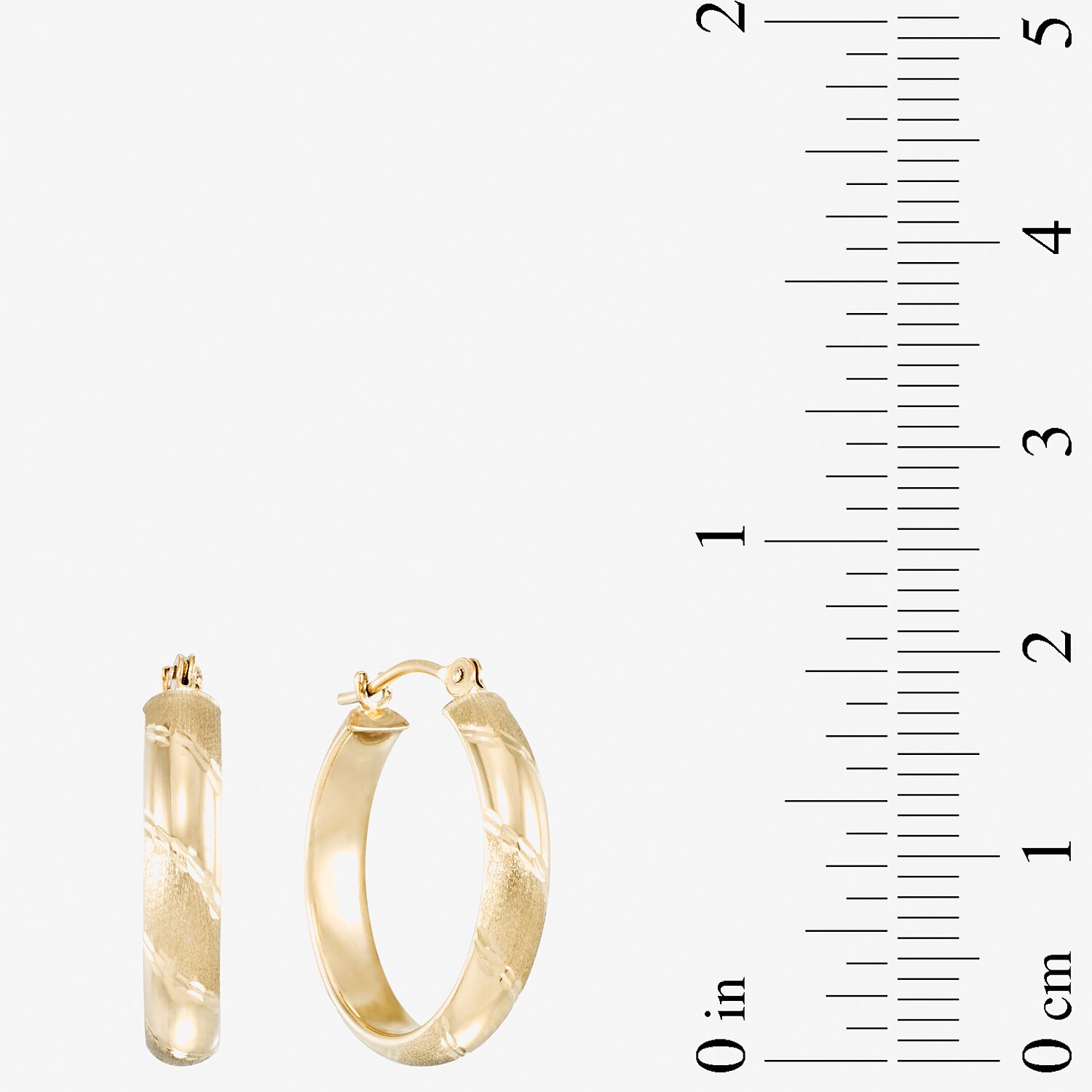 Laser-Cut 14K Yellow Gold 15mm Hoop Earrings