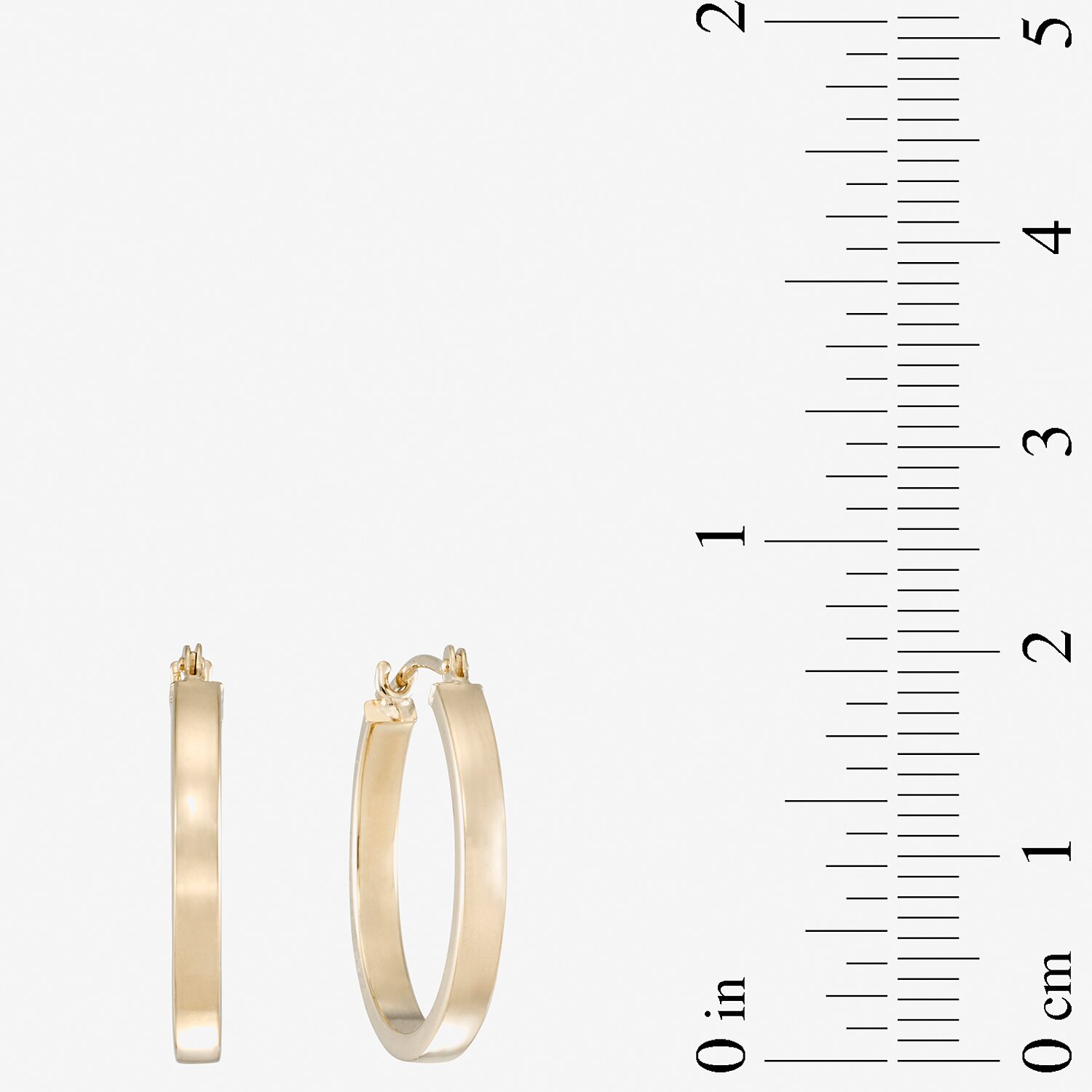 14K Yellow Gold 19.9mm Flat Hoop Earrings