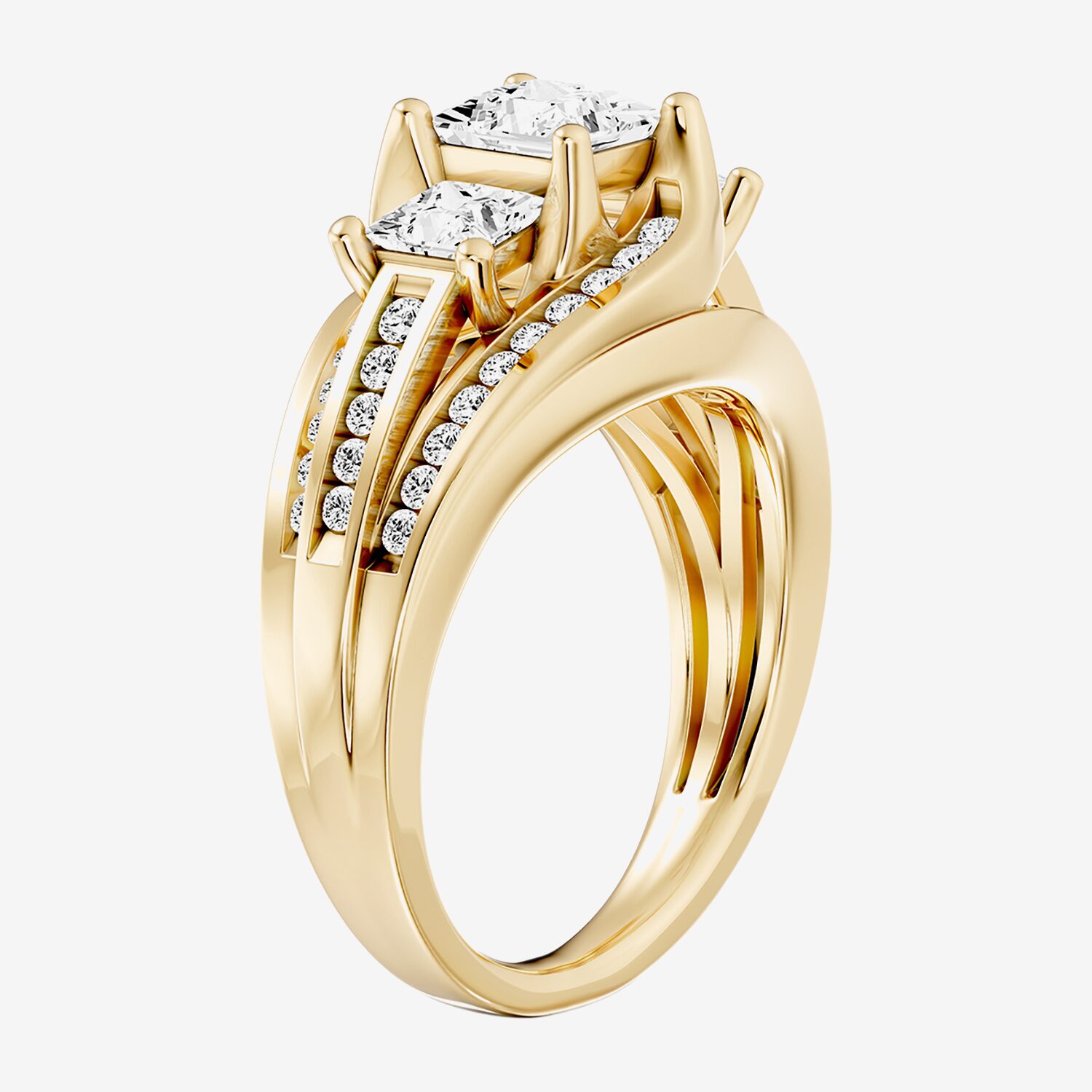 (G / Si2) Womens 2 CT. T.W. Lab Grown White Diamond Sterling Silver Side Stone 3-Stone Engagement Ring
