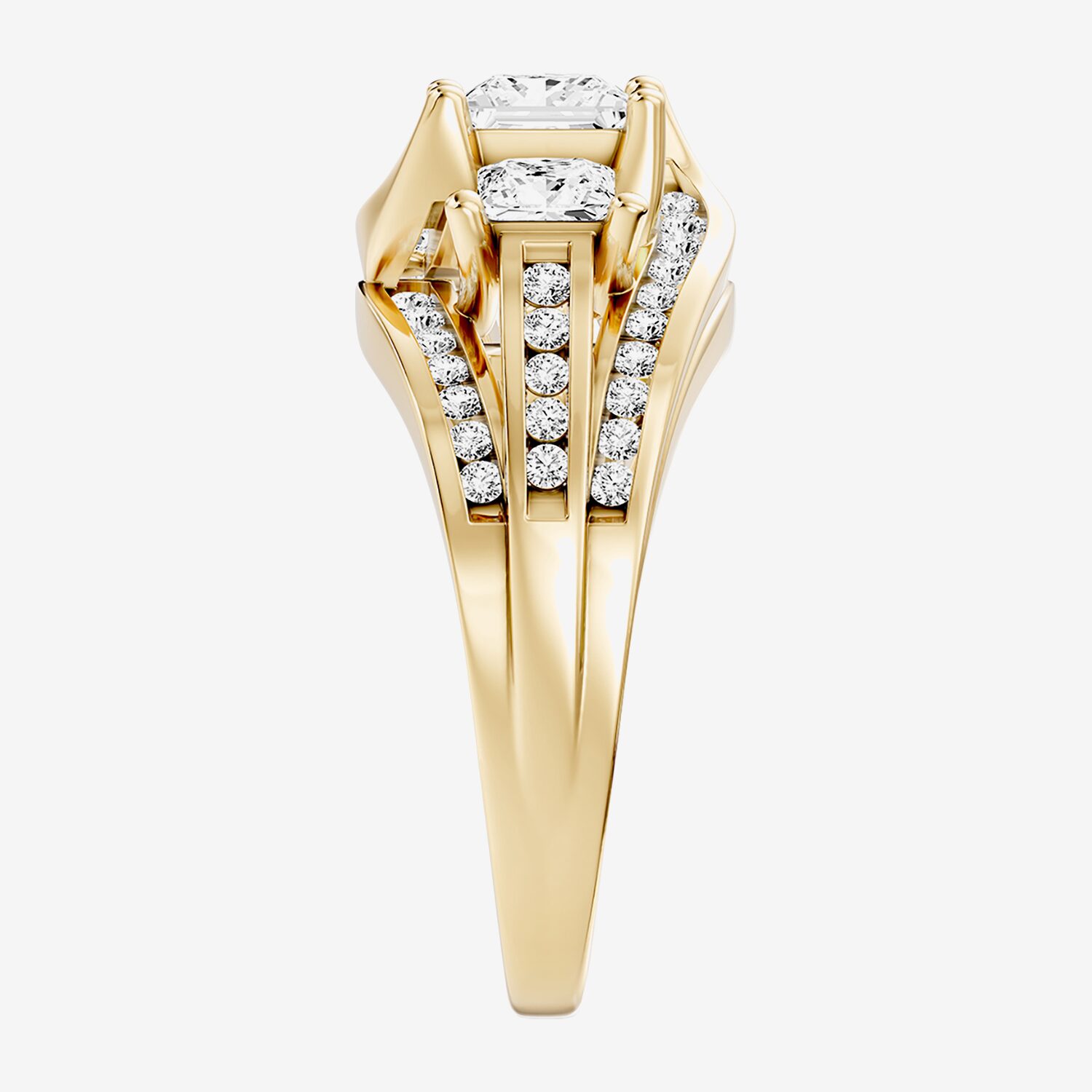 (G / Si2) Womens 2 CT. T.W. Lab Grown White Diamond Sterling Silver Side Stone 3-Stone Engagement Ring