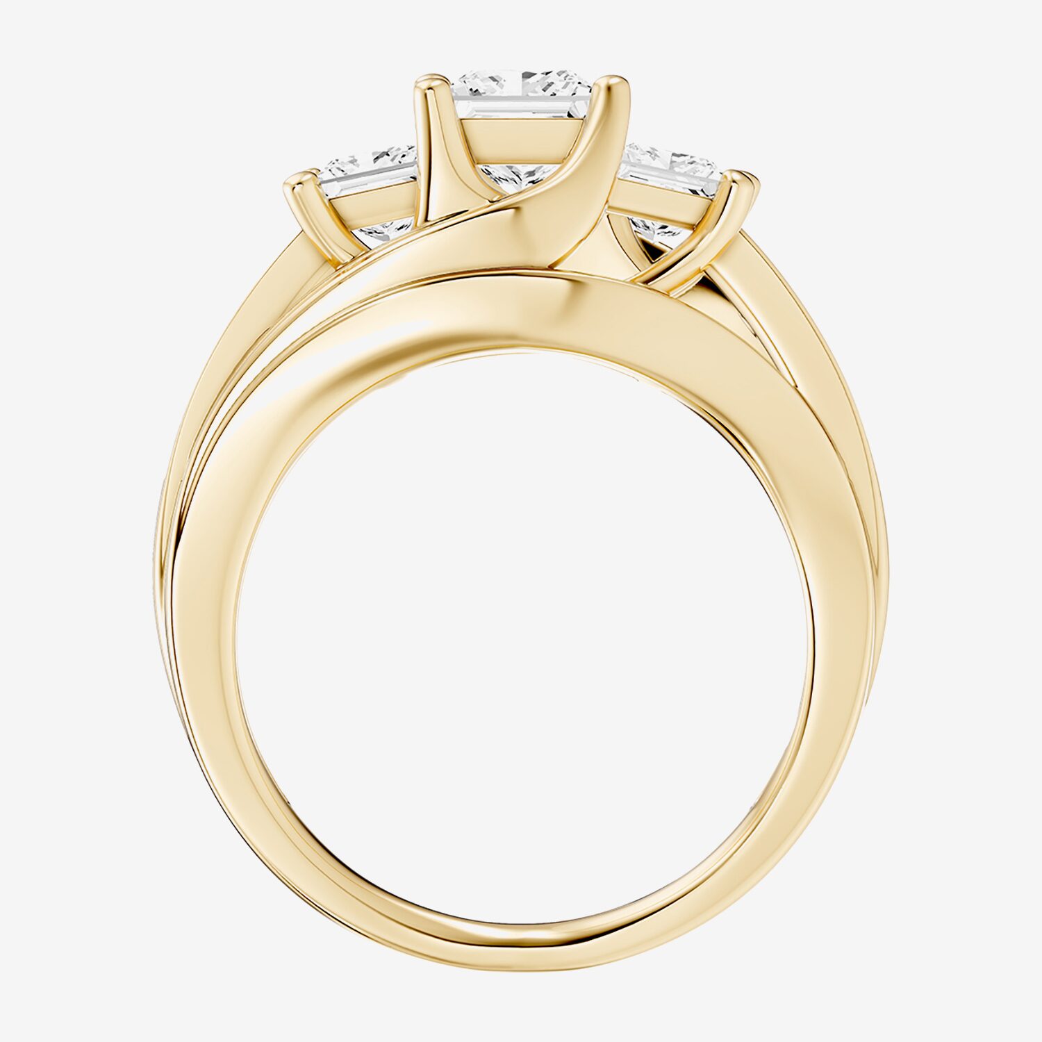 (G / Si2) Womens 2 CT. T.W. Lab Grown White Diamond Sterling Silver Side Stone 3-Stone Engagement Ring