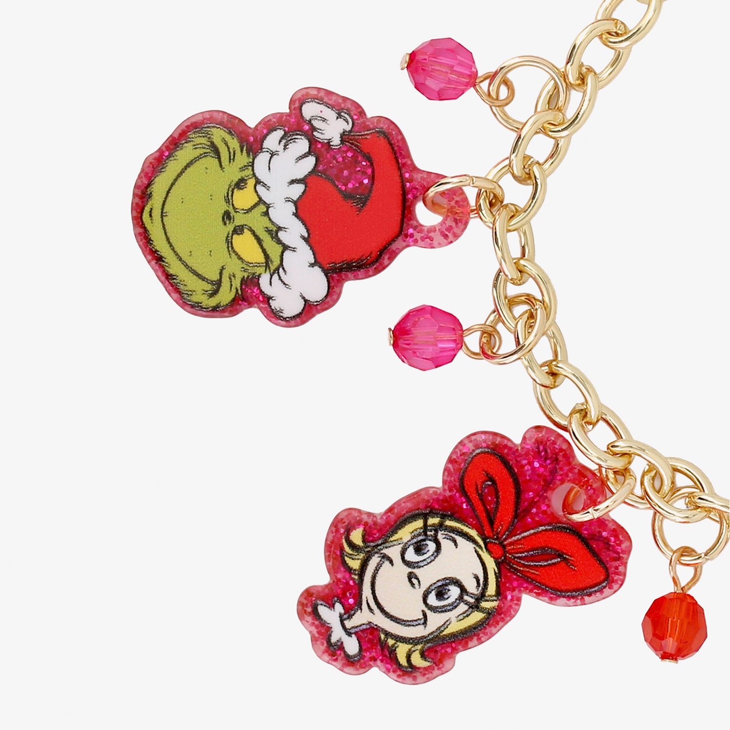 Womens Multi Color Grinch Charm Bracelet