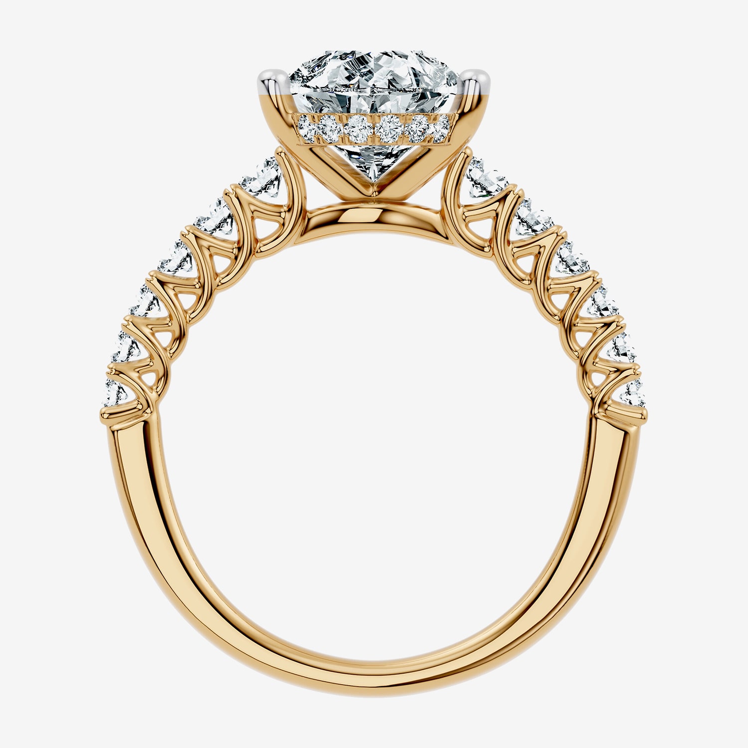 (G / Vs2-Si1) Womens 3 1/2 CT. T.W Lab Grown White Diamond 10K Gold Pear Side Stone Engagement Ring