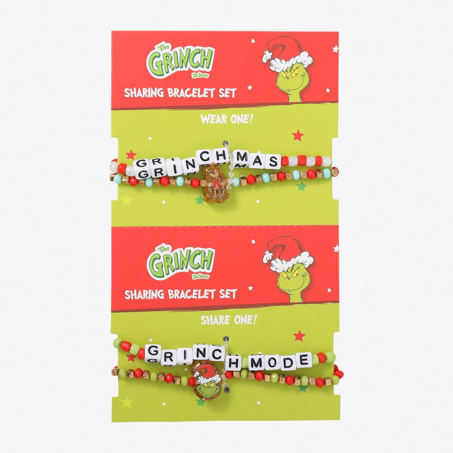 Womens Multi Color Grinch Stretch Bracelet