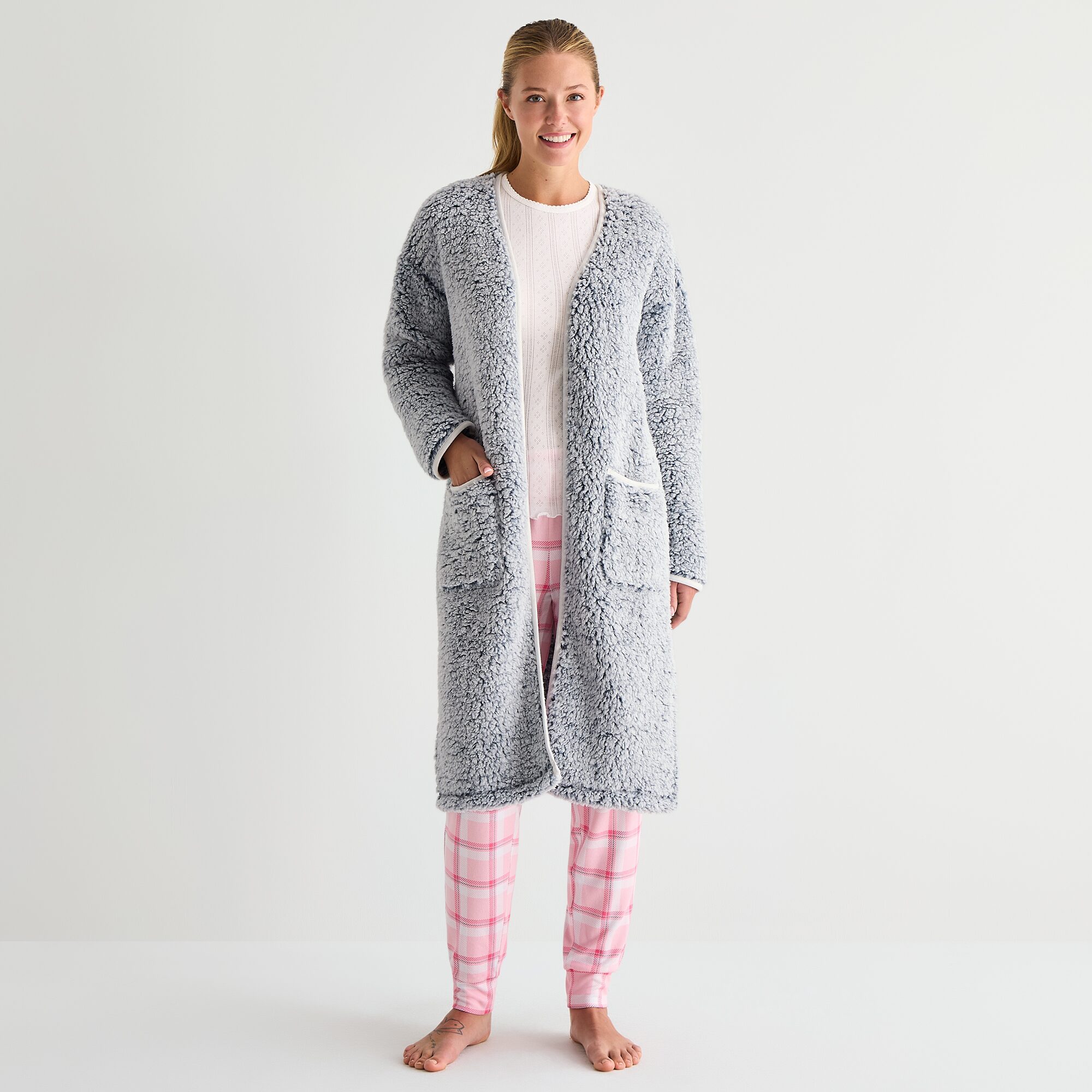 Cuddl Duds Womens Mid Length Long Sleeve Robe
