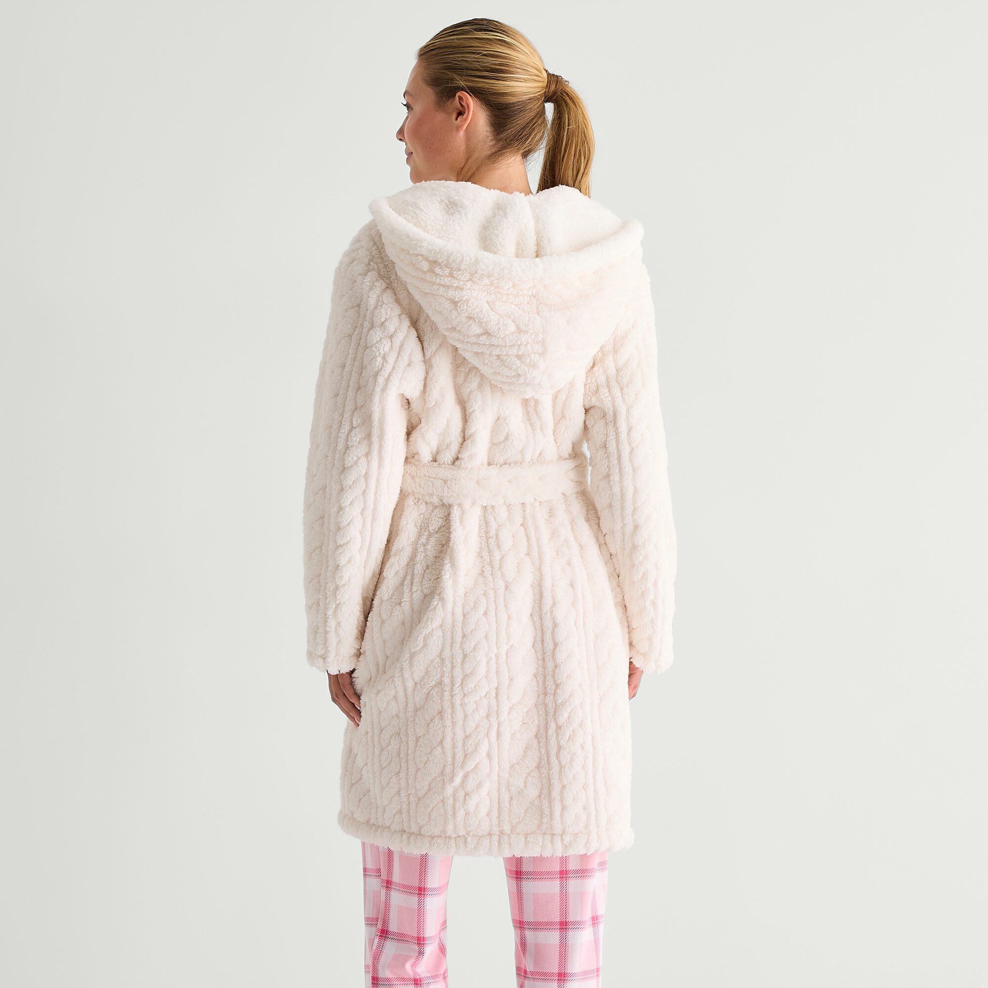 Cuddl Duds Womens Knee Length Long Sleeve Robe