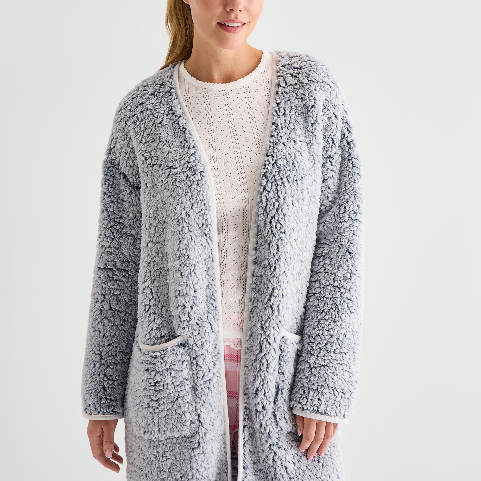 Cuddl Duds Womens Mid Length Long Sleeve Robe