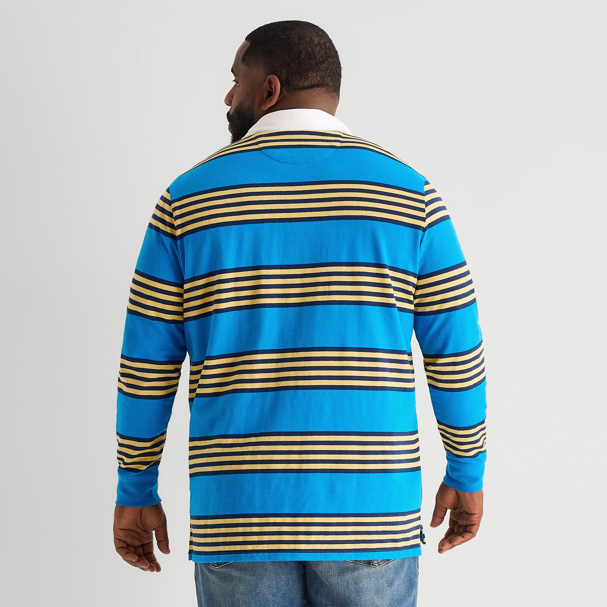 St. John's Bay French Terry Rugby Big and Tall Mens Classic Fit Long Sleeve Polo Shirt
