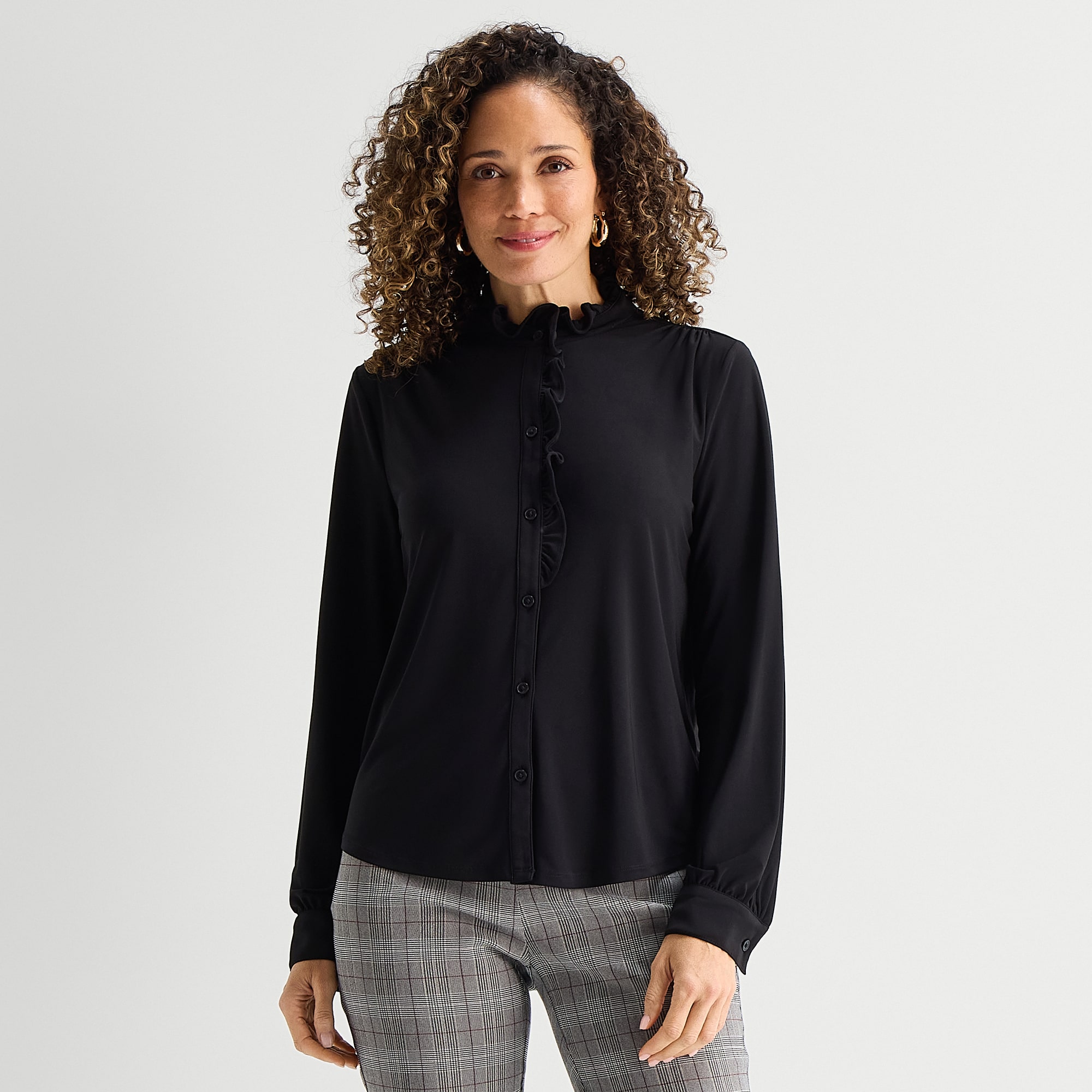 Liz Claiborne Womens Long Sleeve Blouse