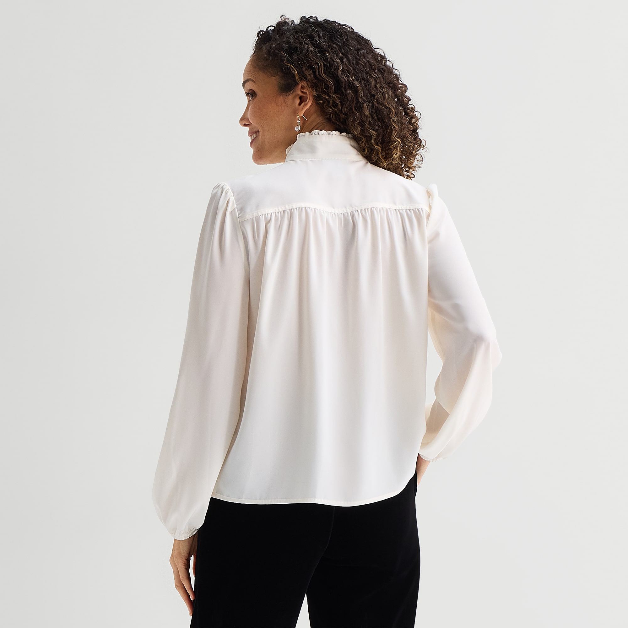 Liz Claiborne Womens Mock Neck Long Sleeve Blouse