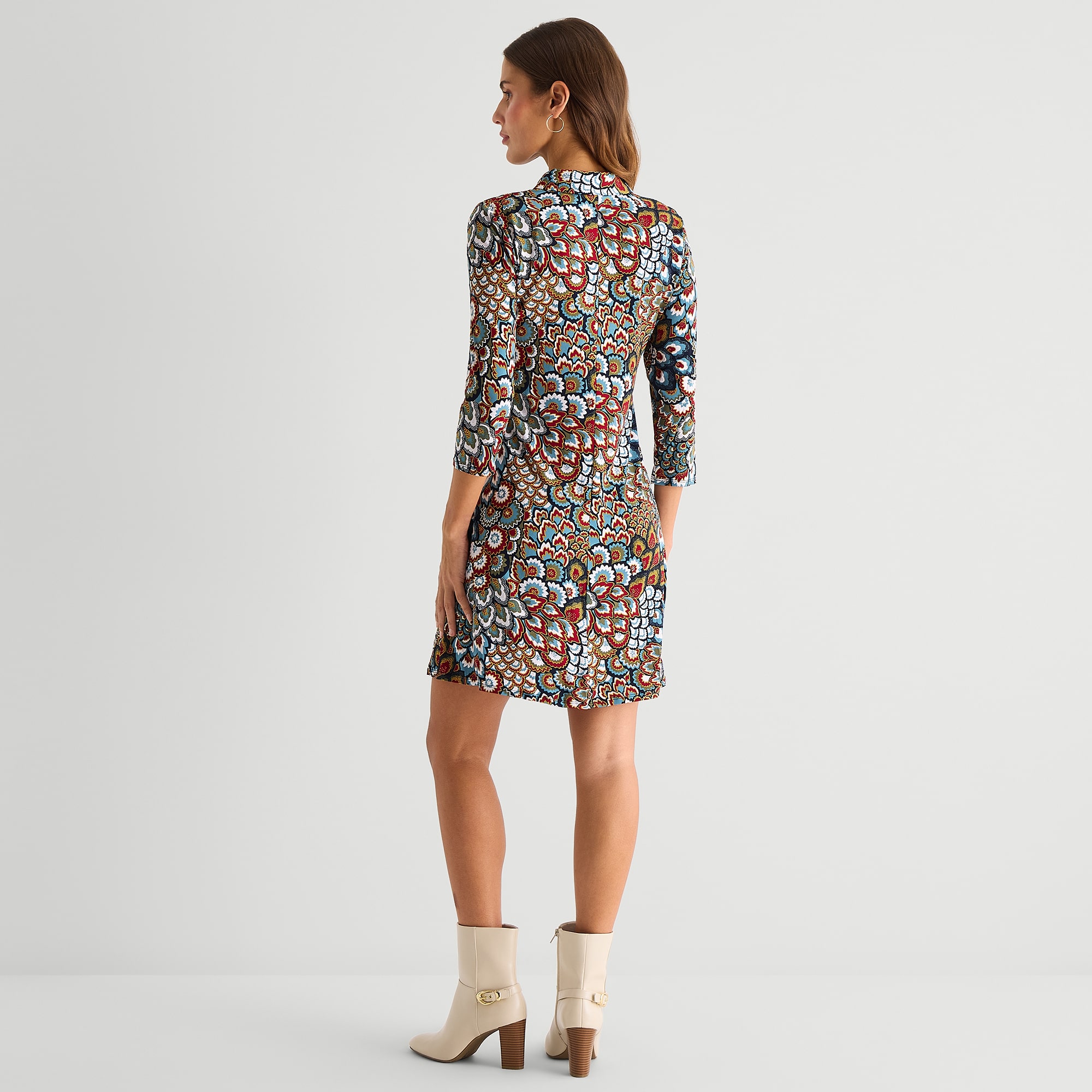 MSK Womens 3/4 Sleeve Shirt Dress