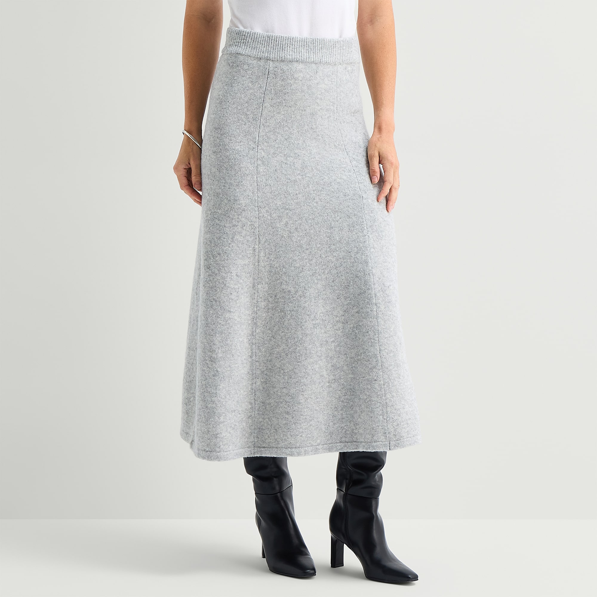 Liz Claiborne Womens High Rise Midi Sweater Knit Pencil Skirt
