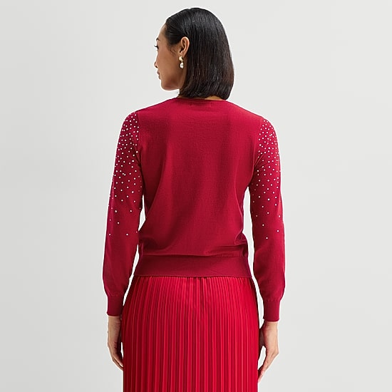 Liz Claiborne Petite Womens Crew Neck Long Sleeve Pullover Sweater