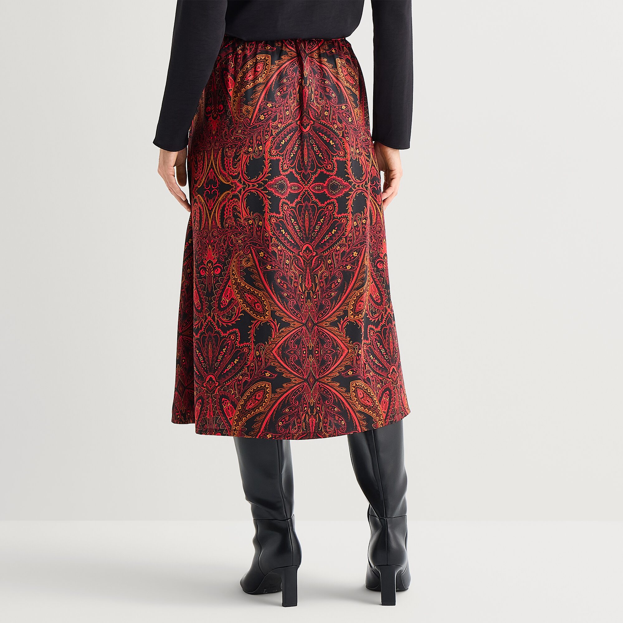 Liz Claiborne Womens Mid Rise Midi Flared Skirt