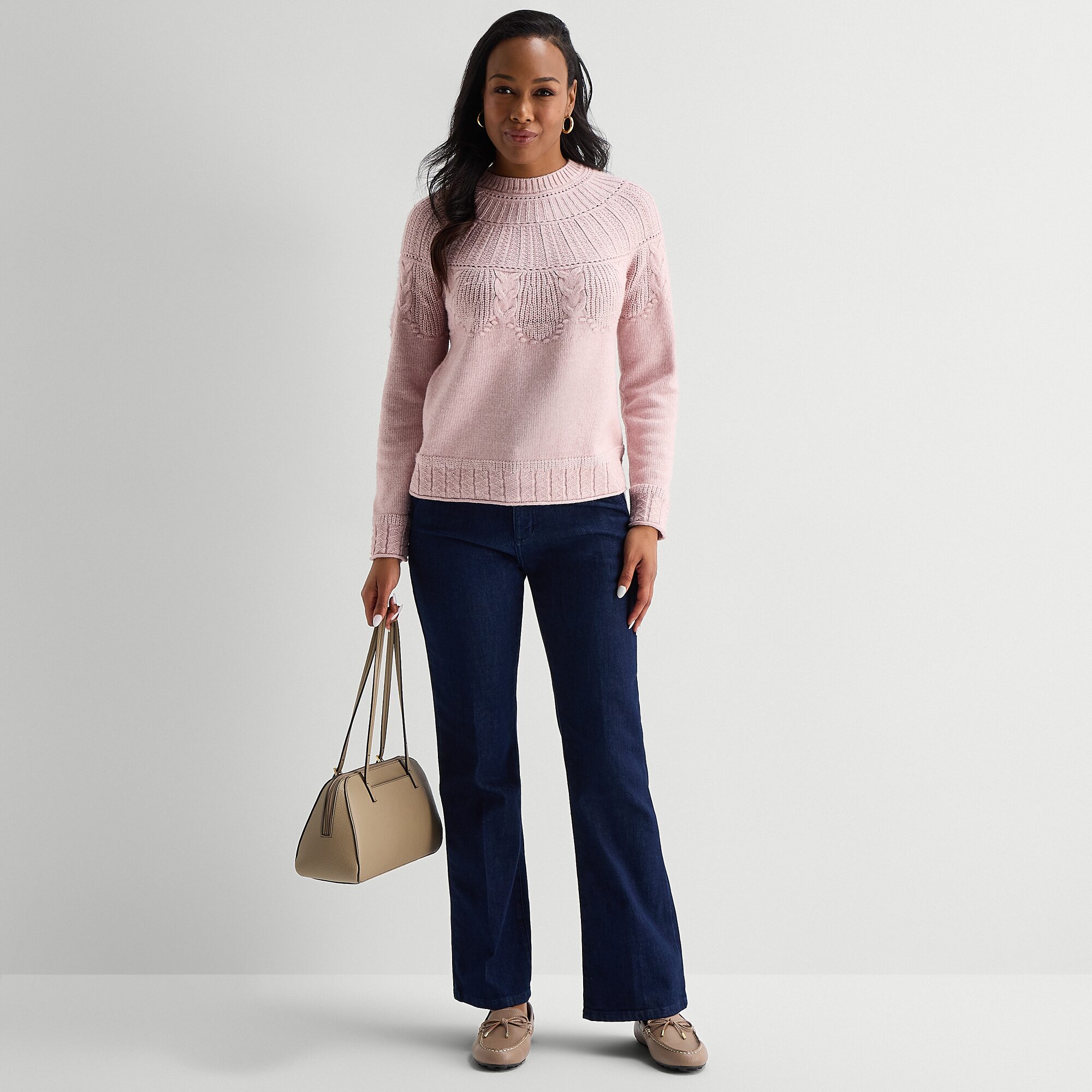 Liz Claiborne Womens Mock Neck Long Sleeve Pullover Sweater