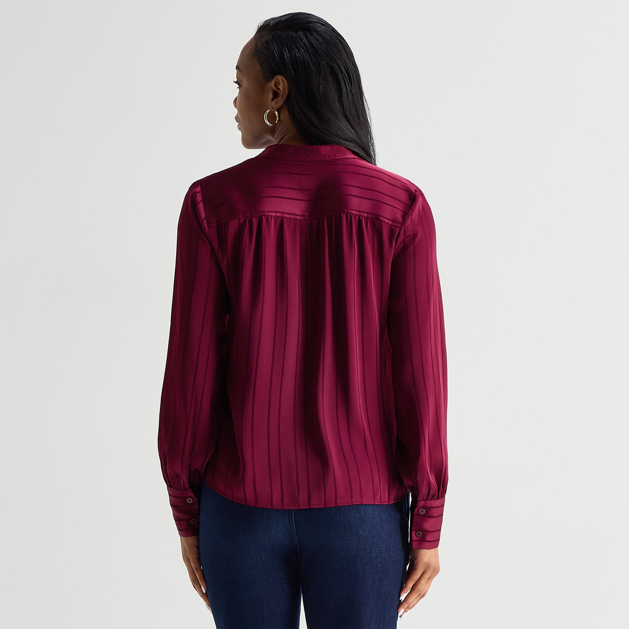 Liz Claiborne Womens V Neck Long Sleeve Blouse