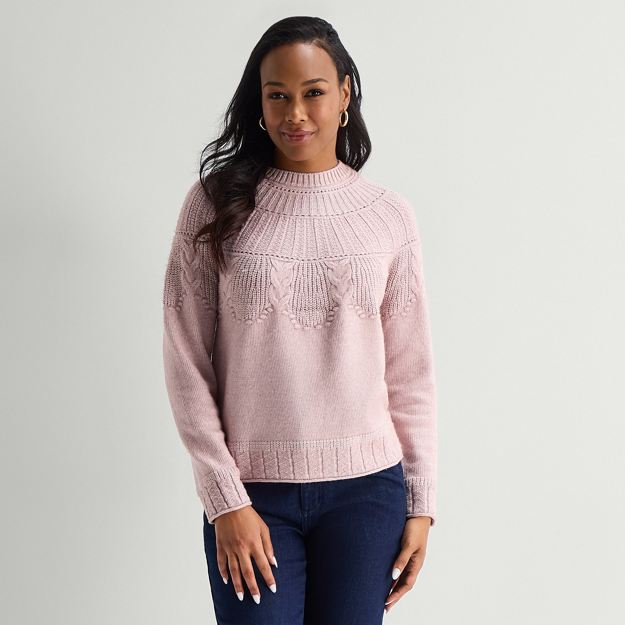 Liz Claiborne Womens Mock Neck Long Sleeve Pullover Sweater