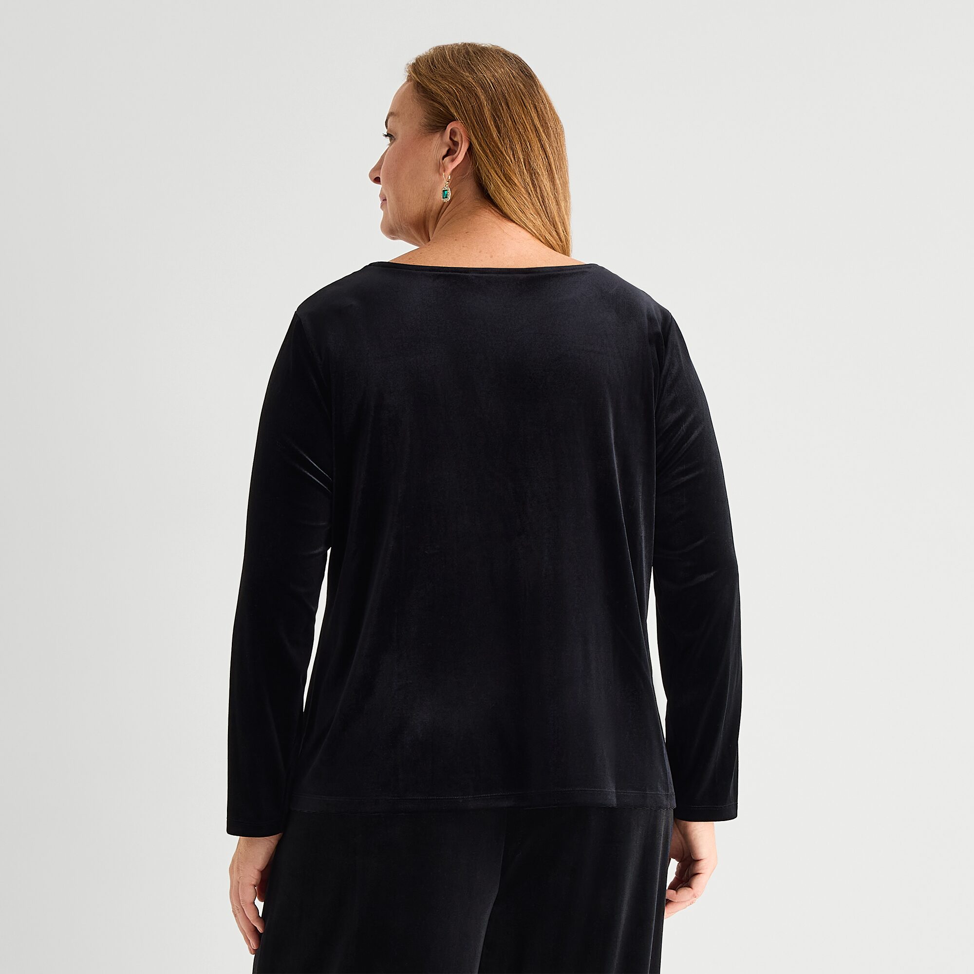 Liz Claiborne Womens Plus Cowl Neck Long Sleeve Blouse