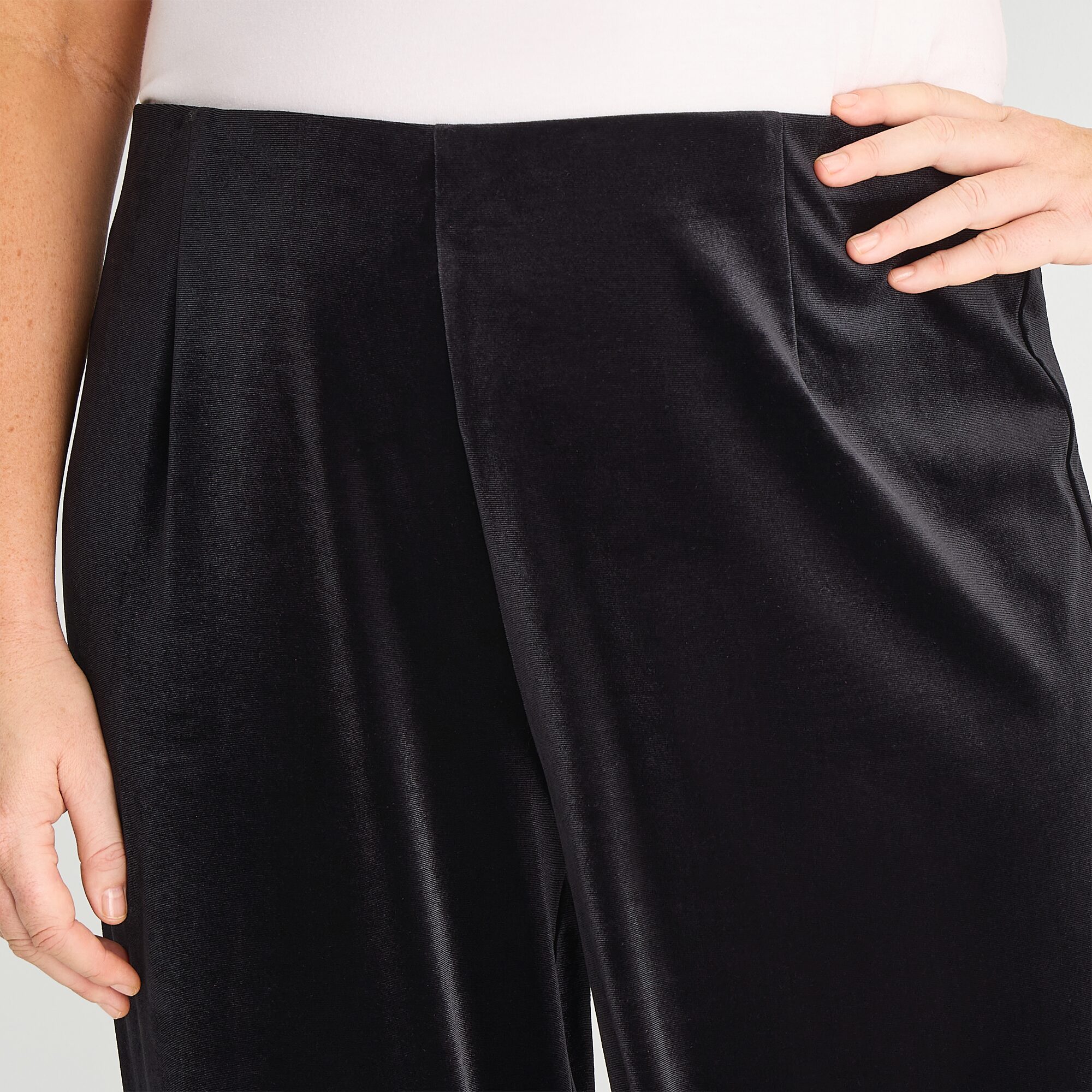 Liz Claiborne Velvet Womens Plus Wide Leg Mid Rise Pull-On Pant