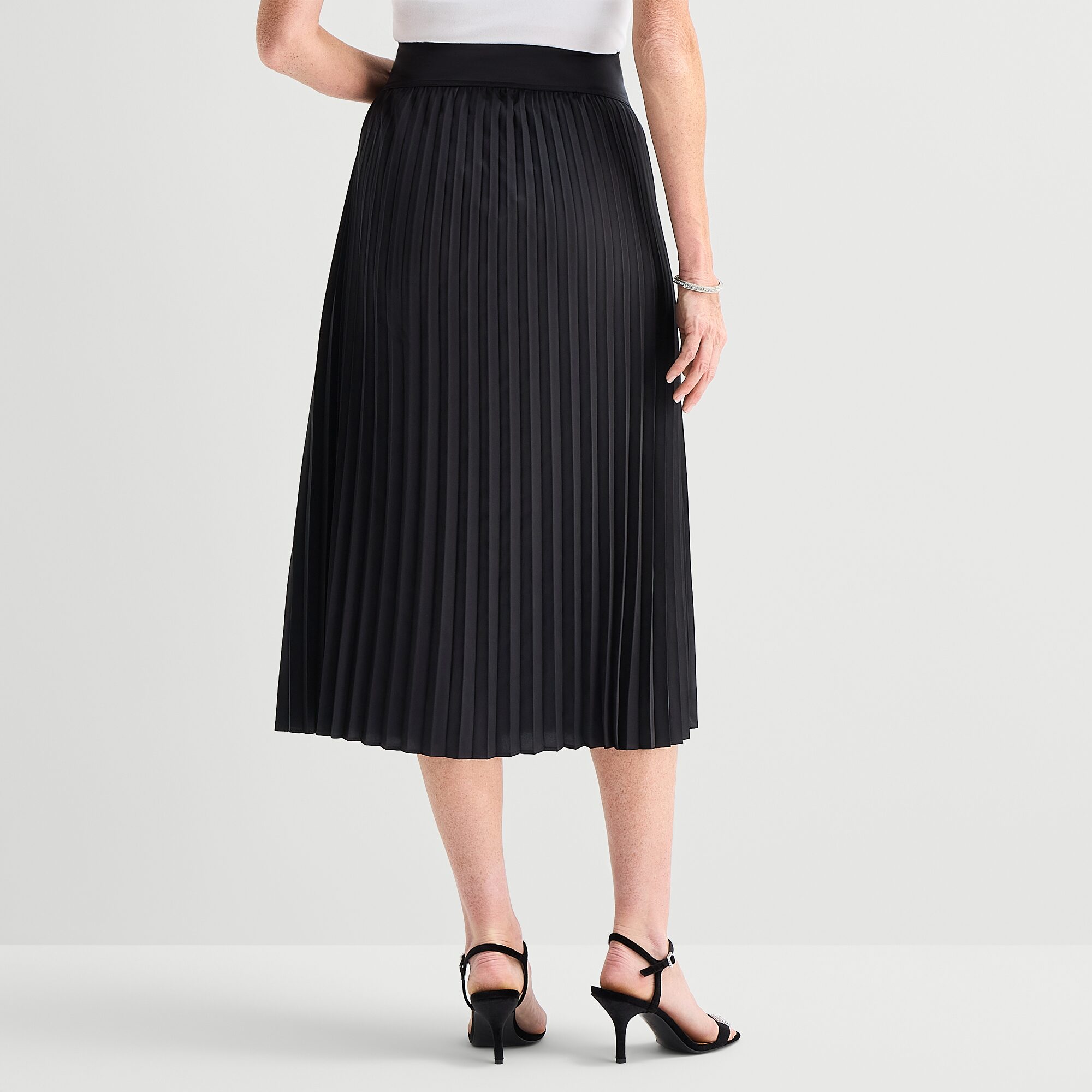 Liz Claiborne Womens Midi Pleated Skirt