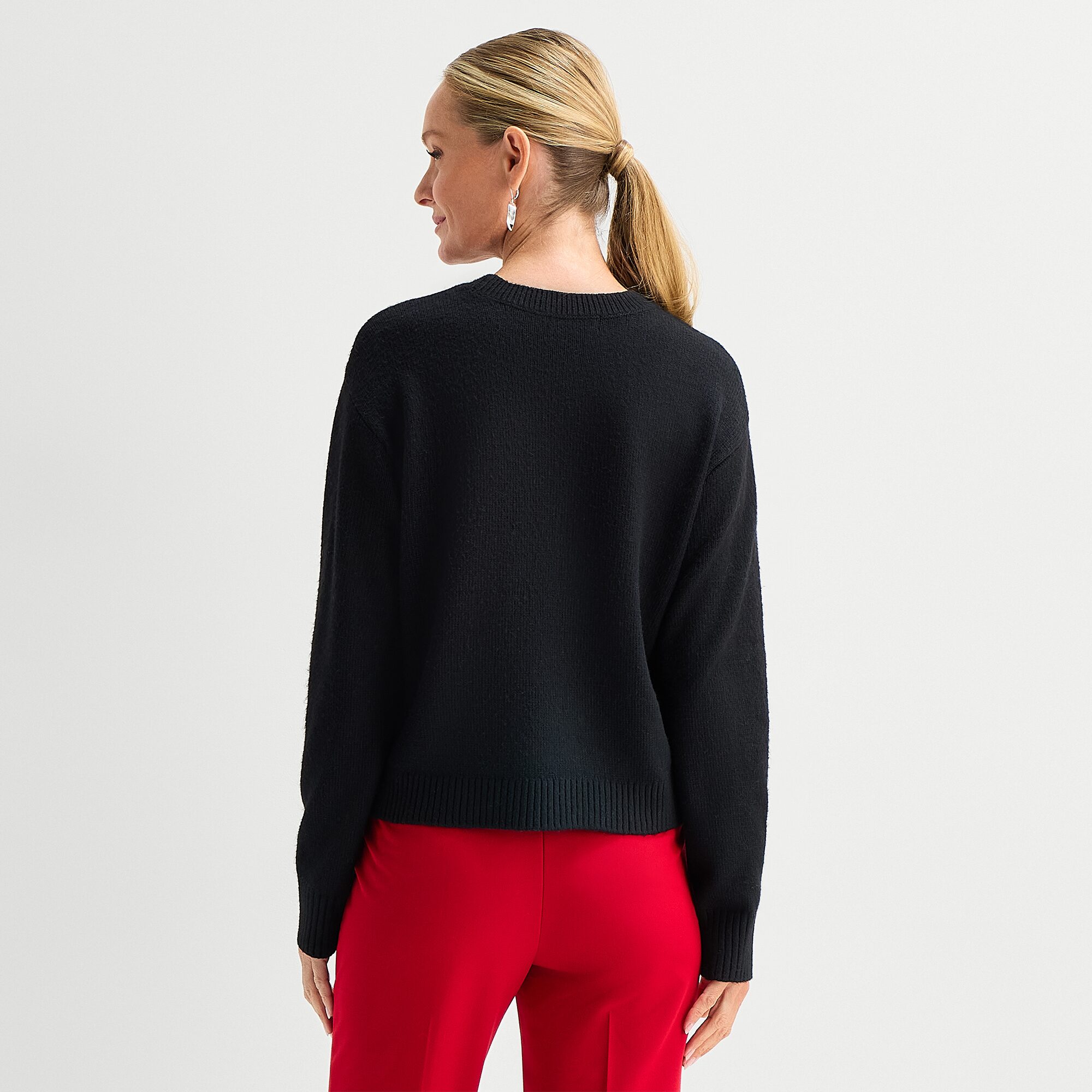 Liz Claiborne Womens Crew Neck Long Sleeve Pullover Sweater
