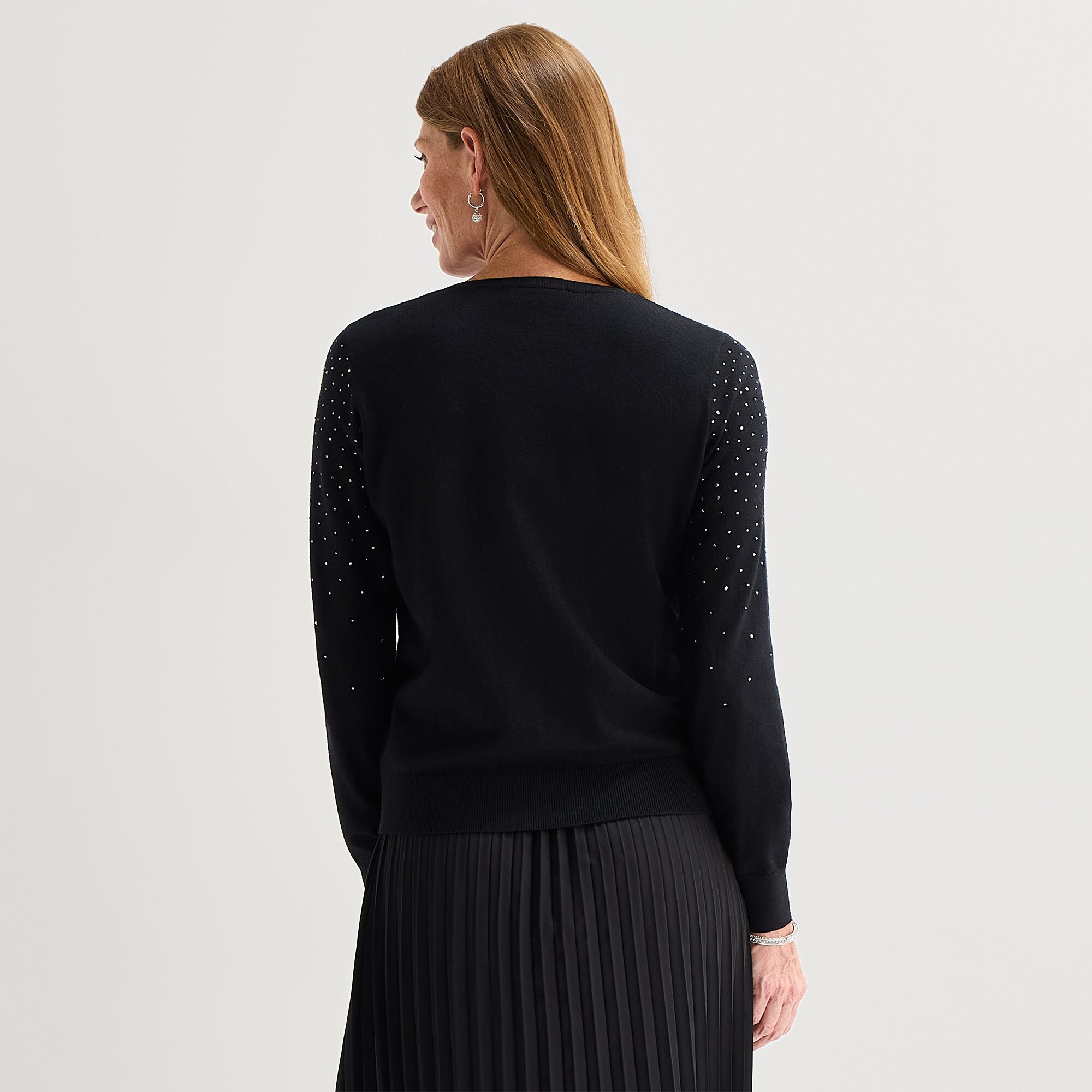 Liz Claiborne Petite Womens Crew Neck Long Sleeve Pullover Sweater