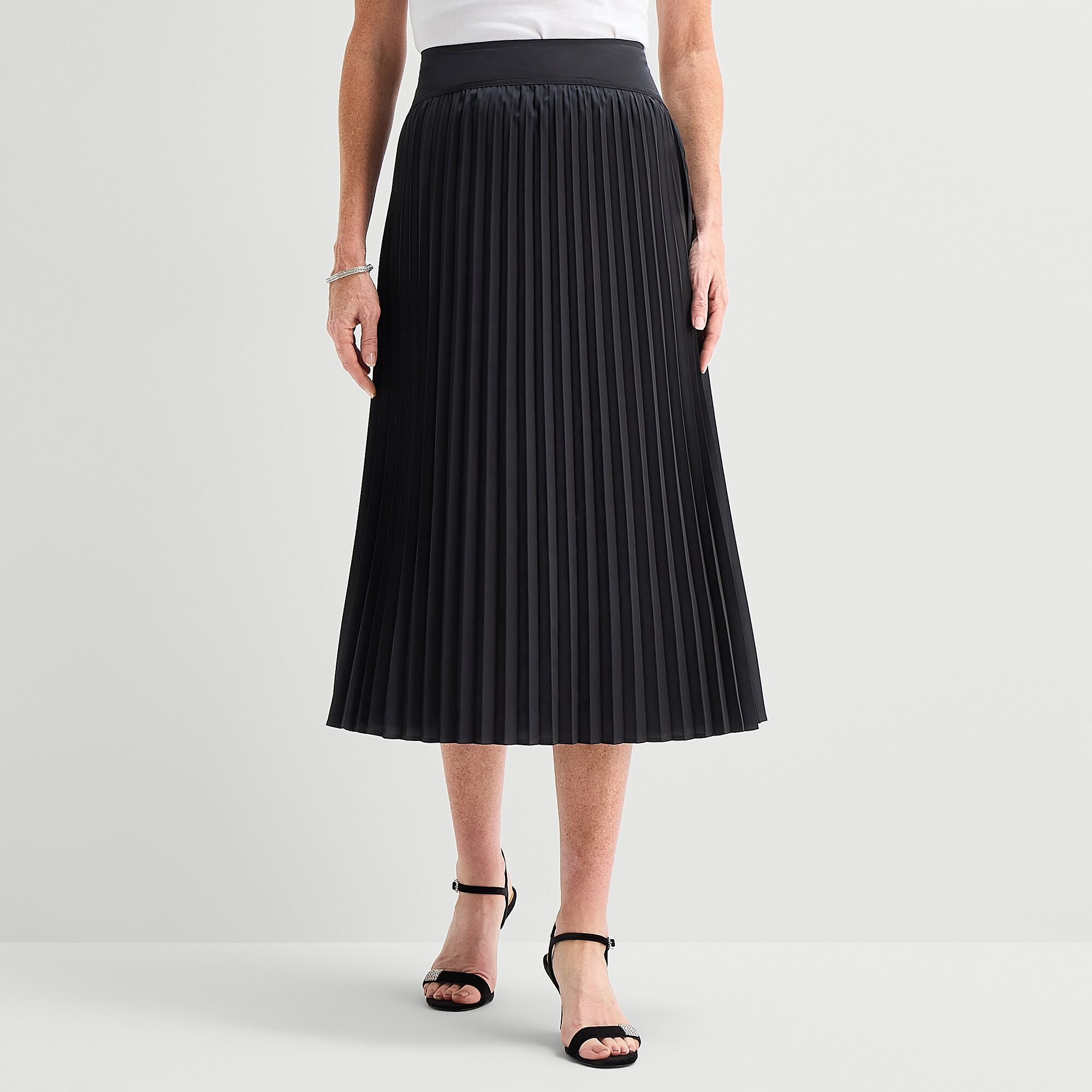 Liz Claiborne Womens Midi Pleated Skirt