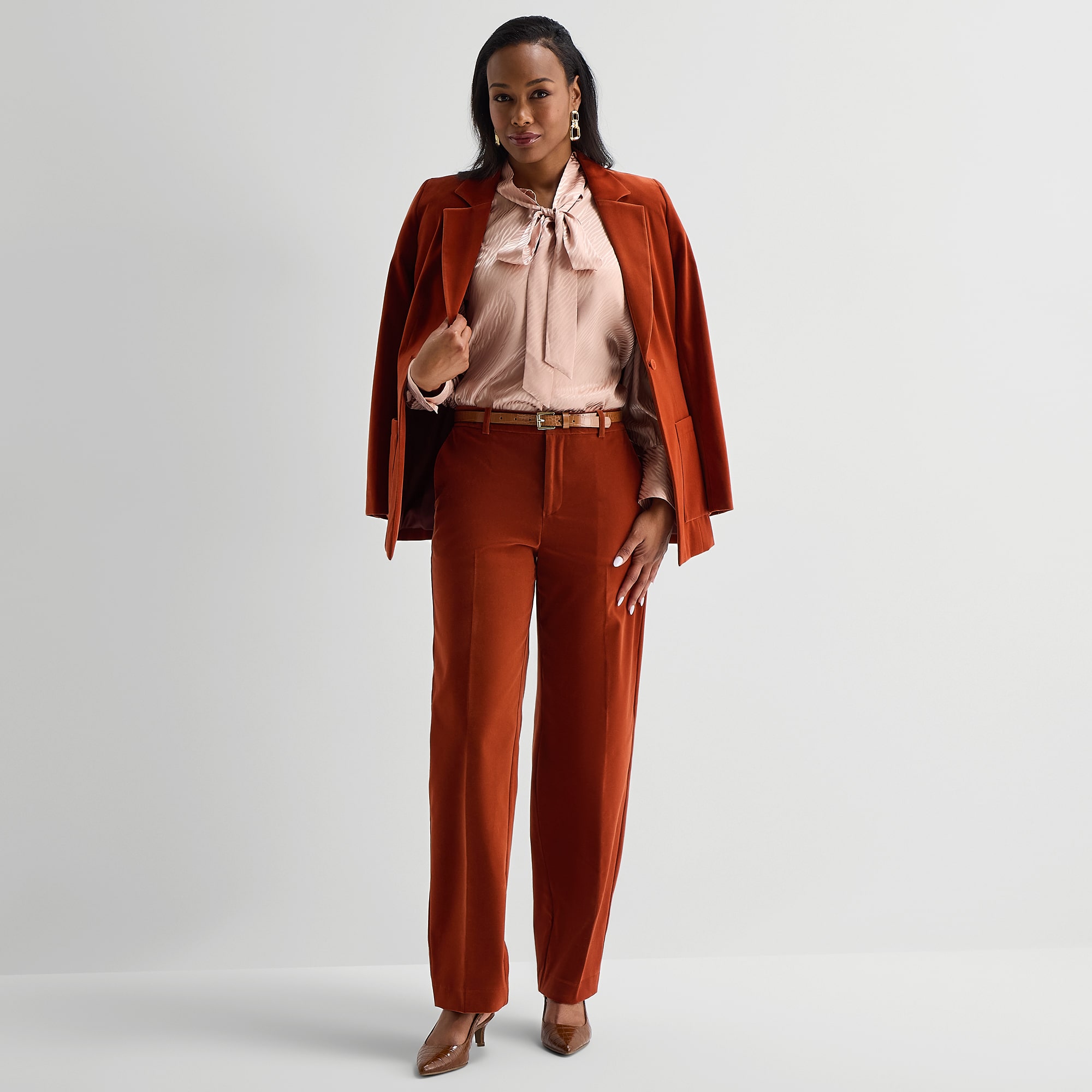 Liz Claiborne Velvet Womens Straight Trouser