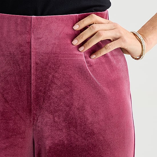 Liz Claiborne Velvet Womens Wide Leg Mid Rise Pull-On Pant