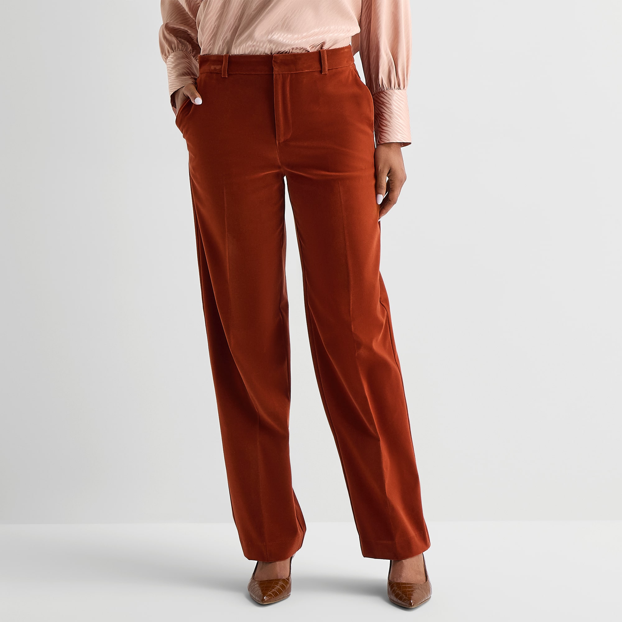 Liz Claiborne Velvet Womens Straight Trouser
