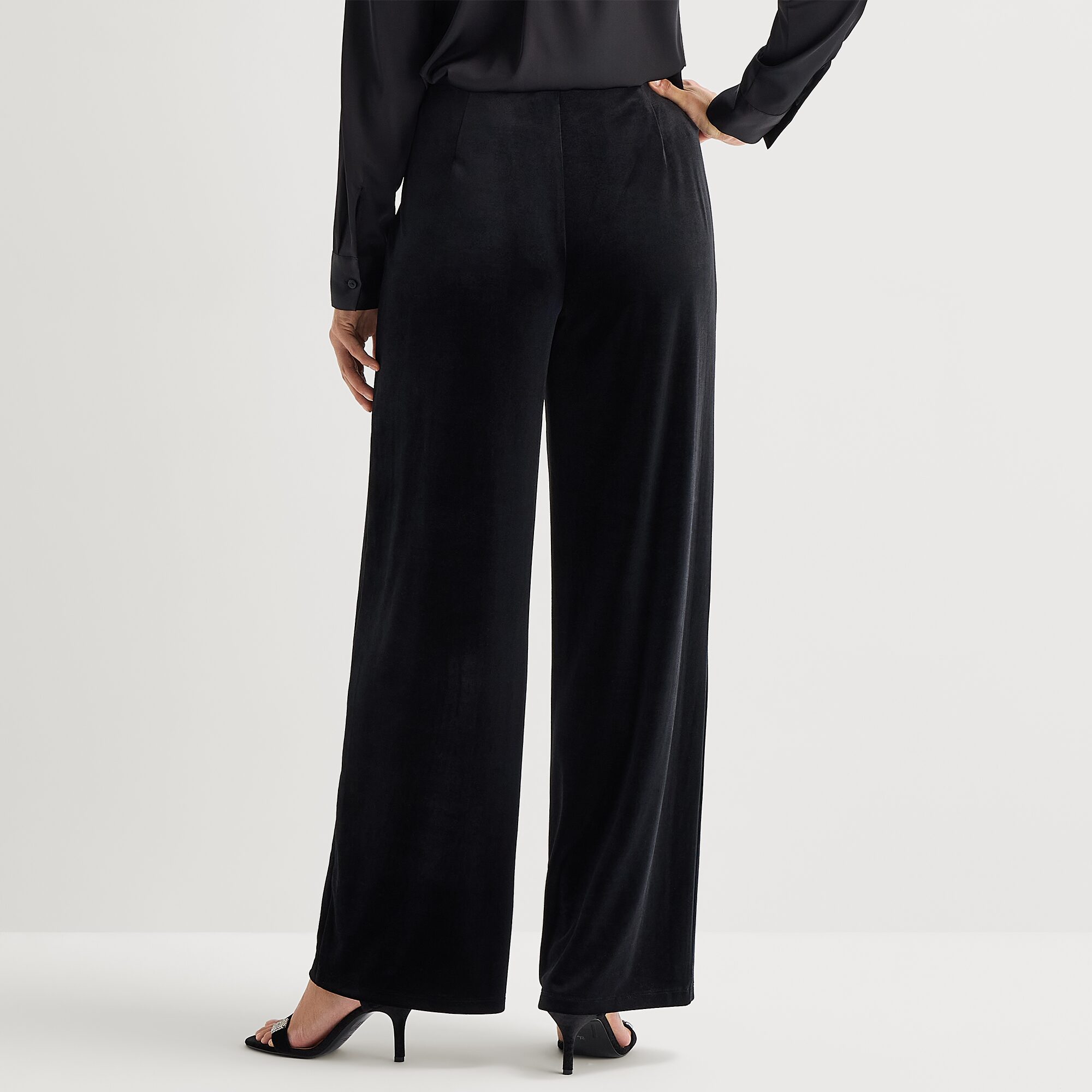Liz Claiborne Velvet Womens Wide Leg Mid Rise Pull-On Pant