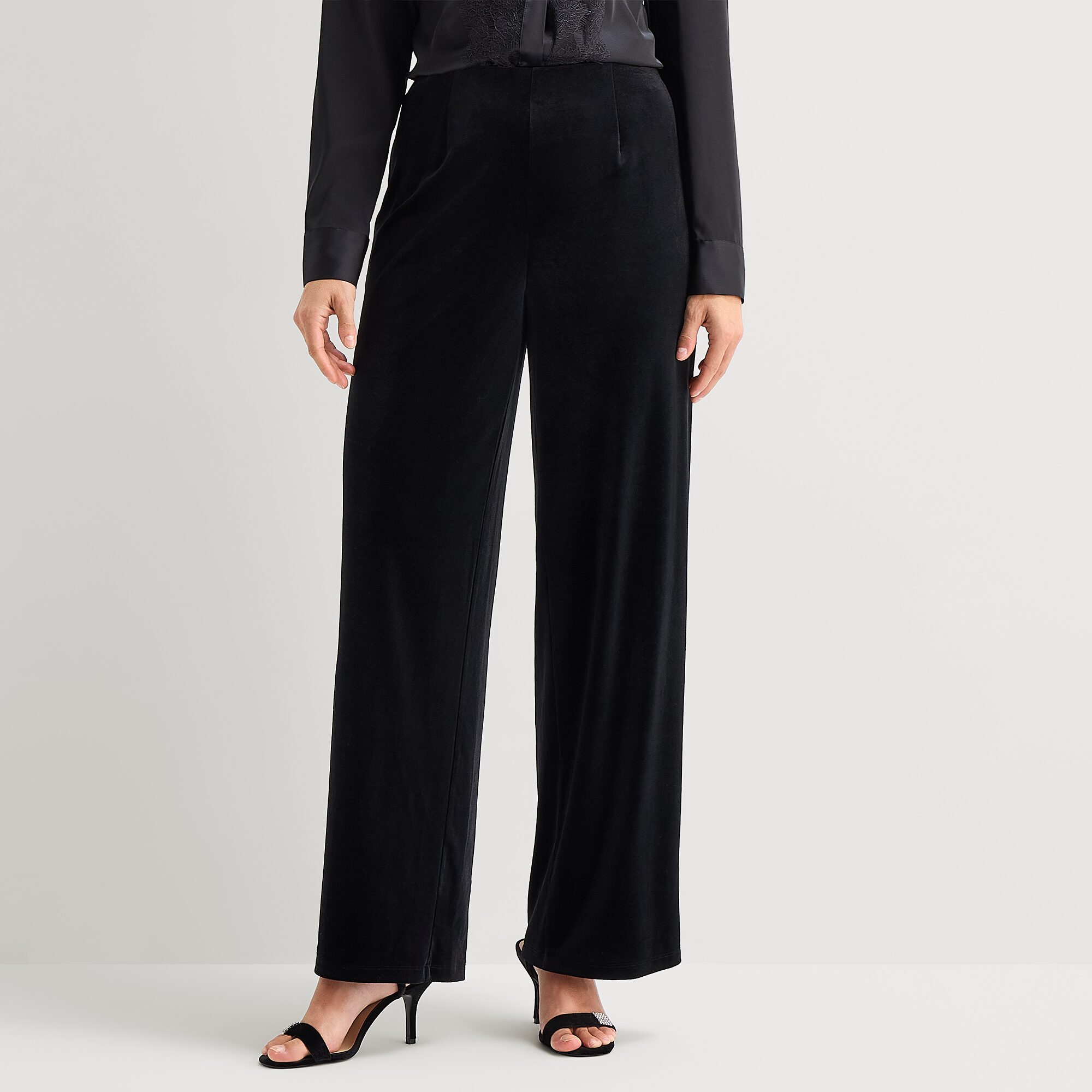 Liz Claiborne Velvet Womens Wide Leg Mid Rise Pull-On Pant