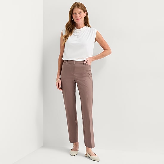 Liz Claiborne Emma Womens Straight Mid Rise Ankle Pant